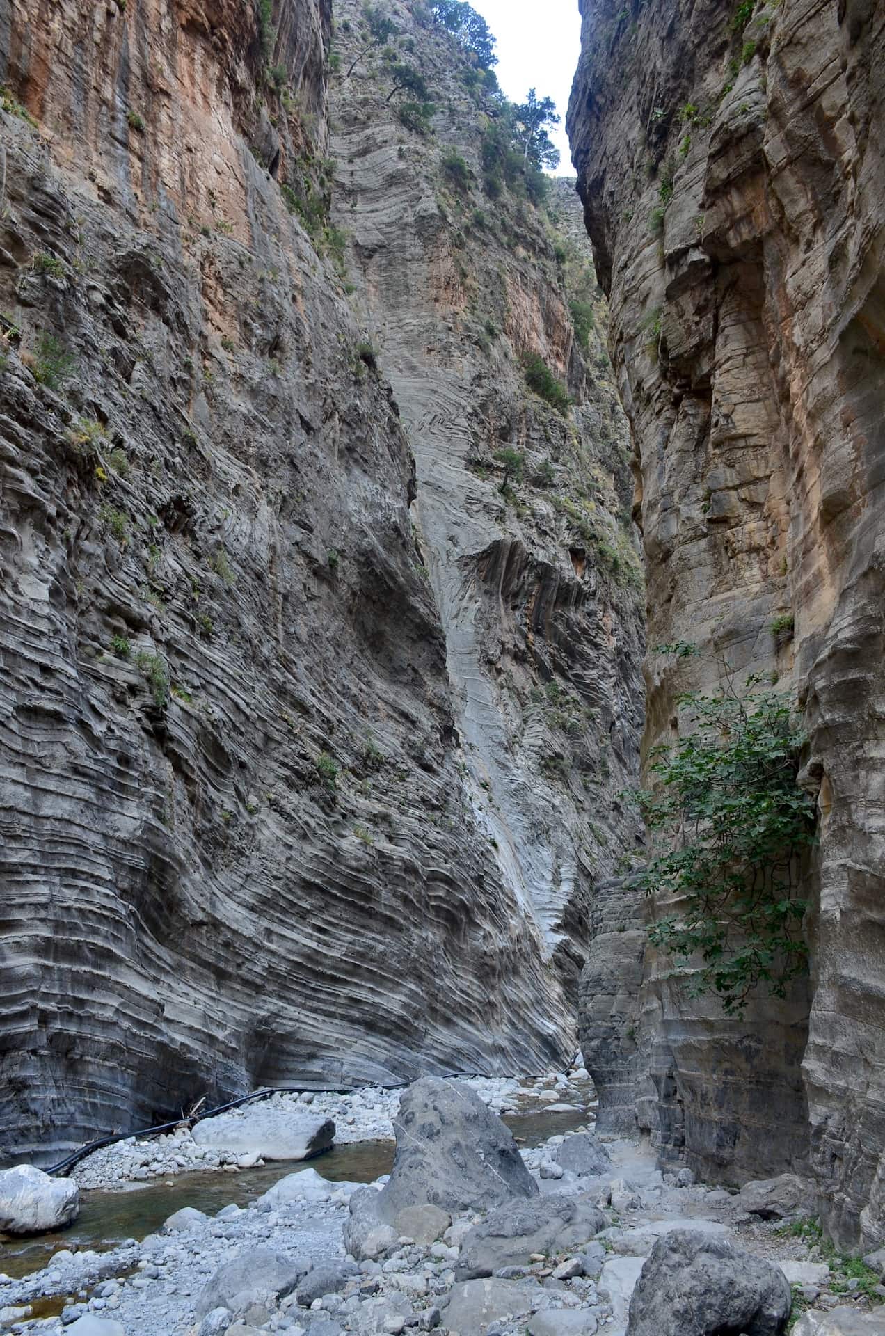The gorge getting narrower on the trail from Nero tis Perdikas to Christos