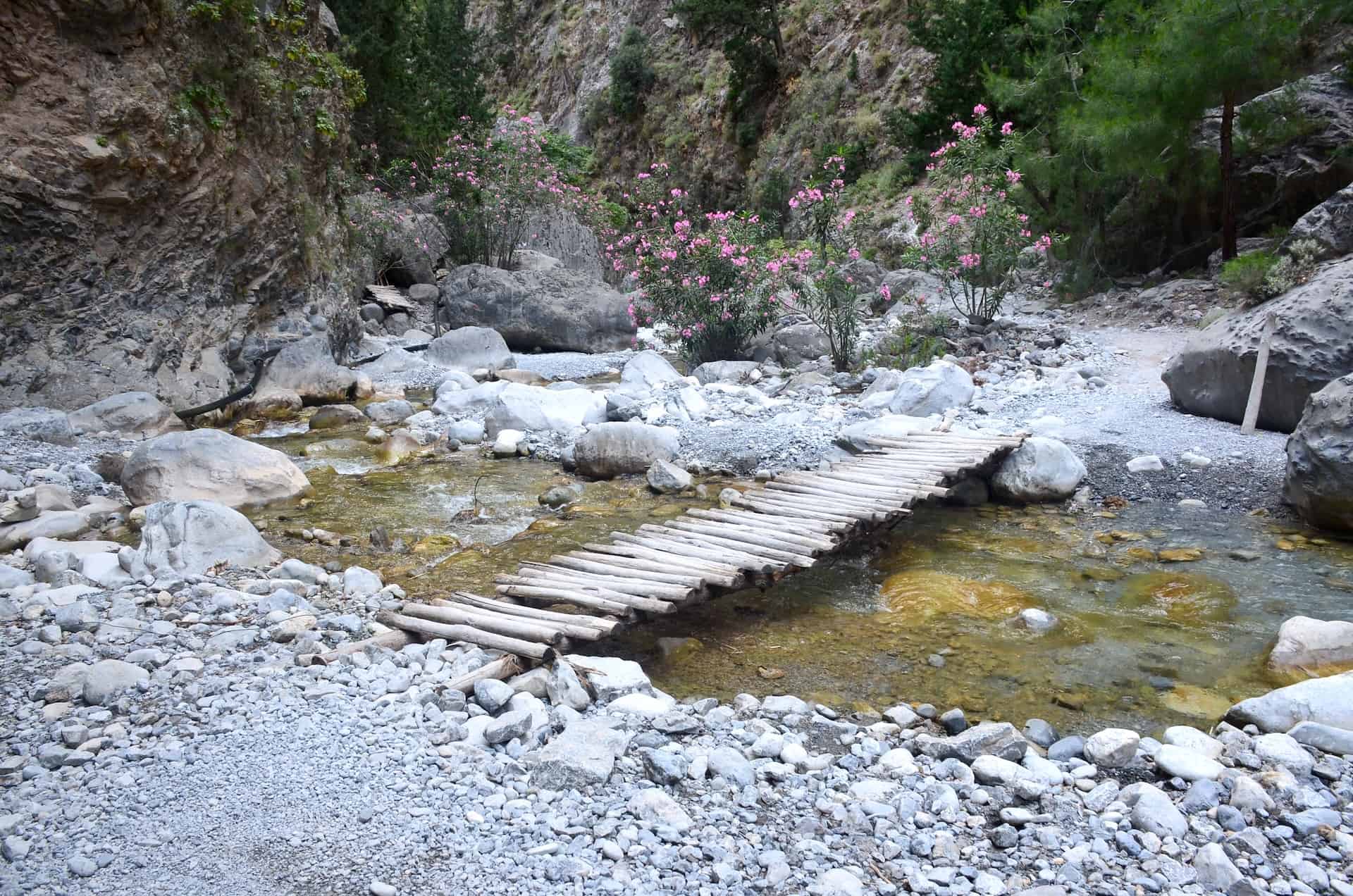 Another bridge on the trail from Nero tis Perdikas to Christos at the Samaria Gorge in Crete, Greece