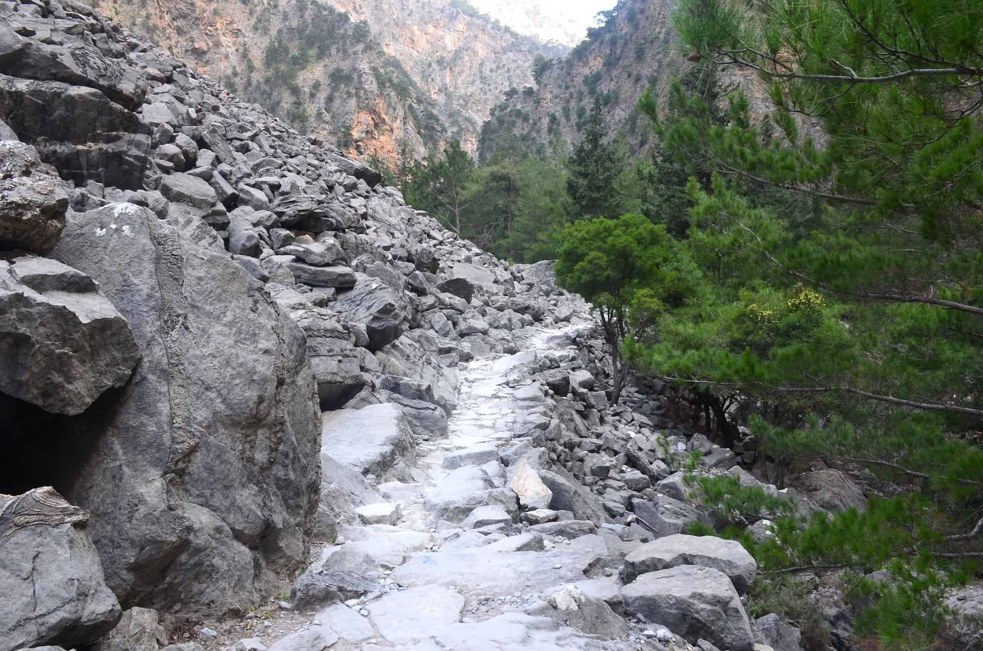 Rocky ridge on the trail from Nero tis Perdikas to Christos at the Samaria Gorge in Crete, Greece
