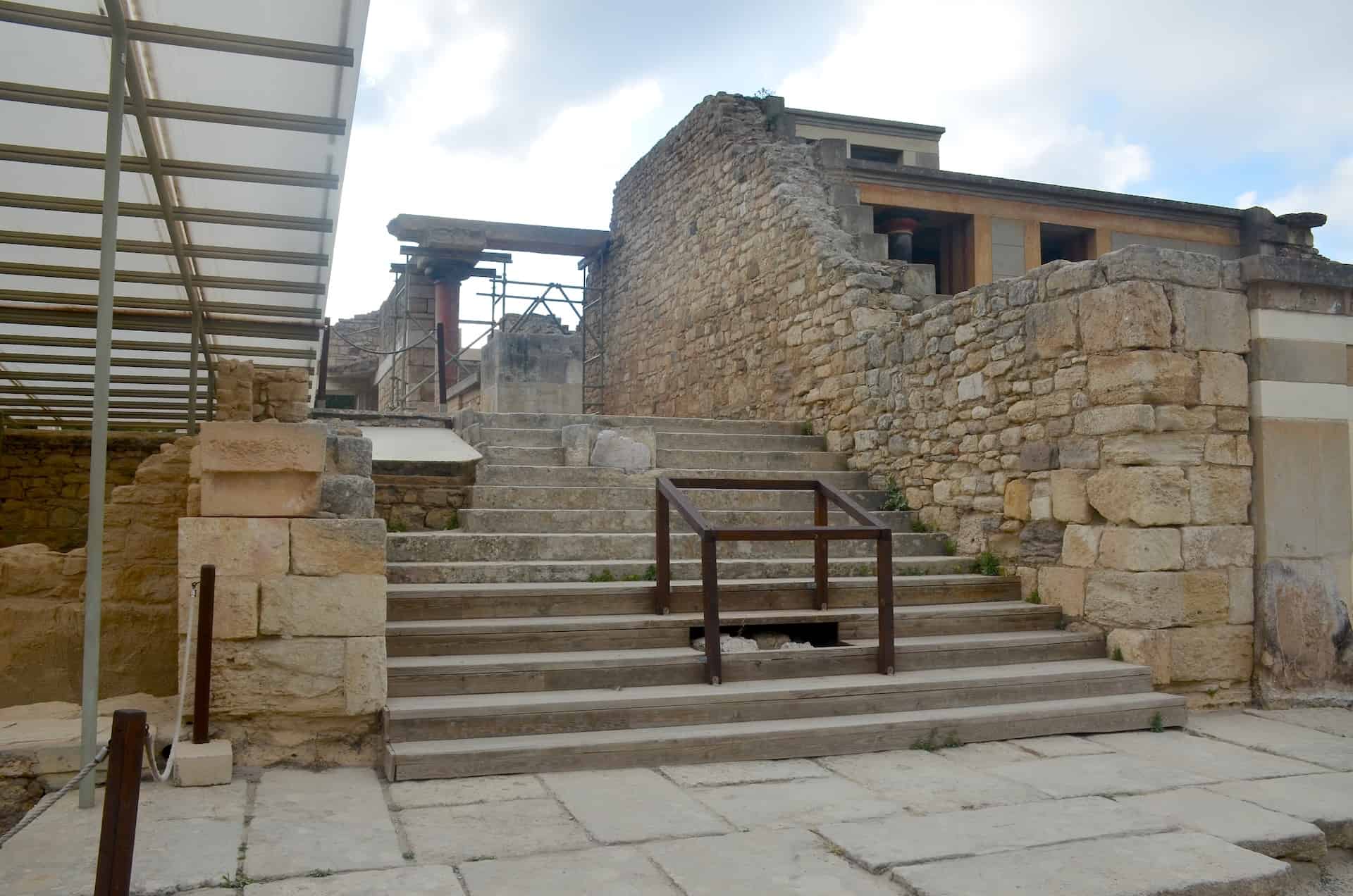 Stairs between the Central Court and Piano Nobile at Knossos, Crete, Greece