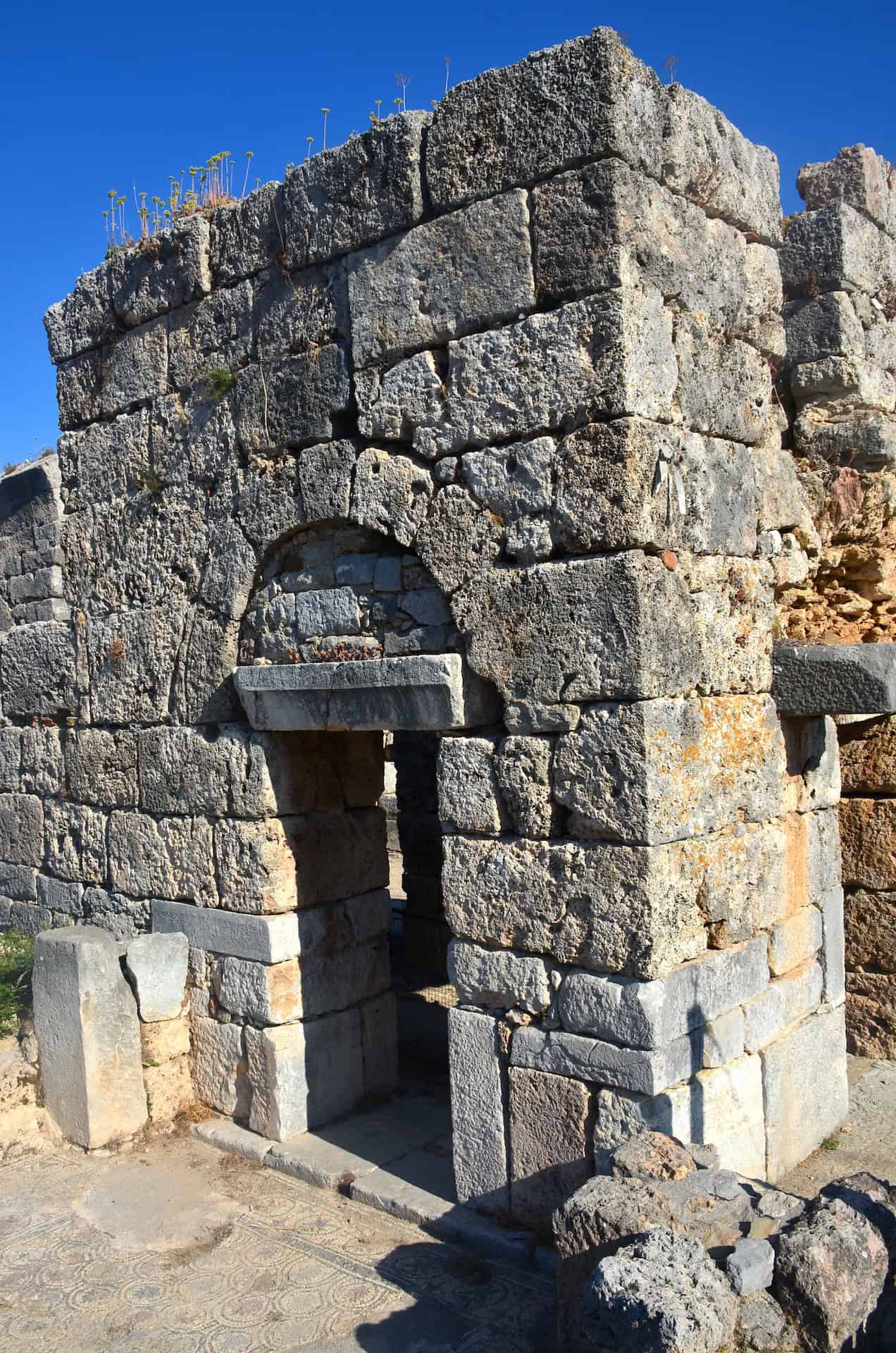 Entrance to the right aisle of the Domed Church at the Palaestra Terrace at Kaunos, Turkey