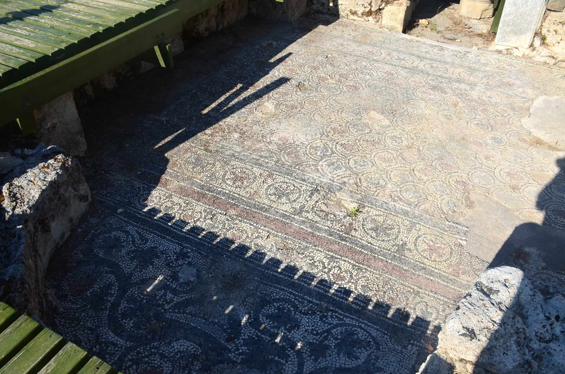 Mosaic floor of the Domed Church at the Palaestra Terrace at Kaunos, Turkey