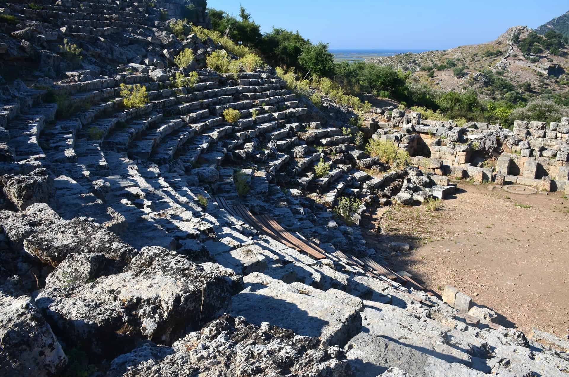 Seating area of the Theatre at Kaunos, Turkey