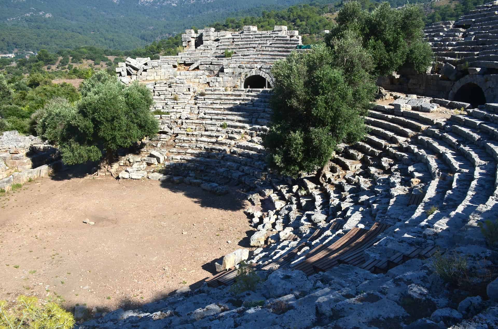 Seating area of the Theatre at Kaunos, Turkey