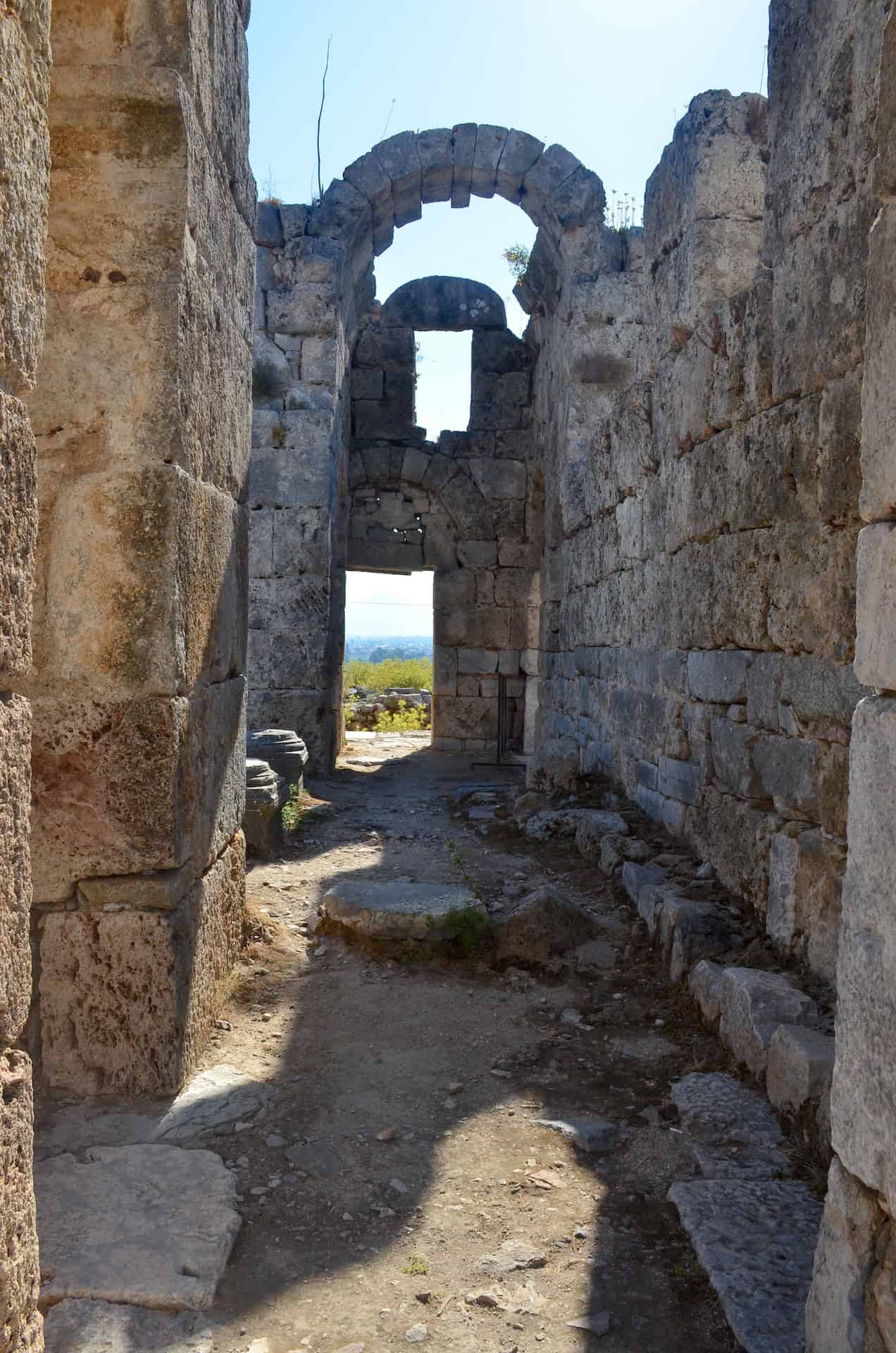 Right aisle of the Domed Church at the Palaestra Terrace at Kaunos, Turkey