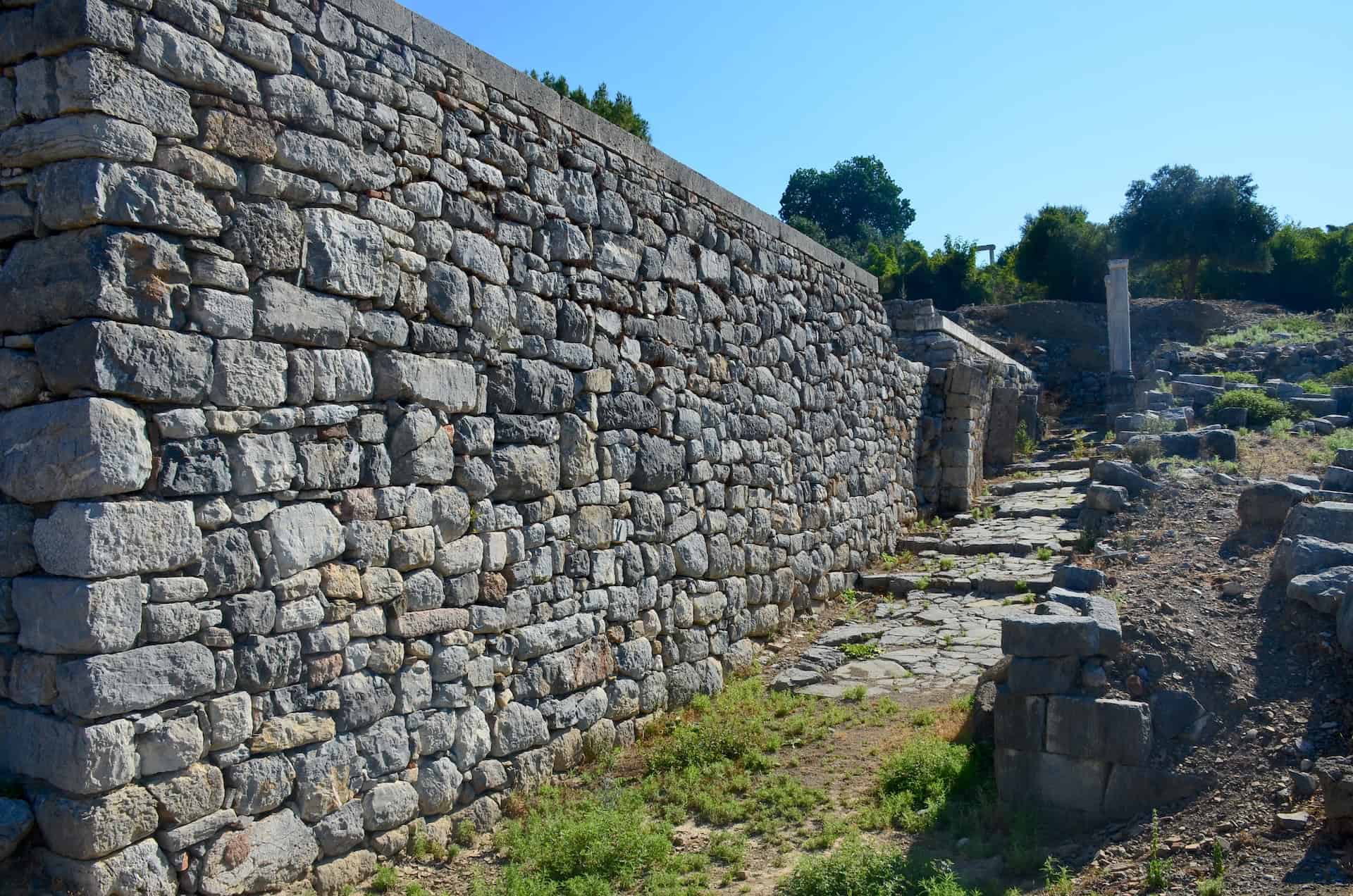 Retaining wall of the Temple Terrace at Kaunos, Turkey