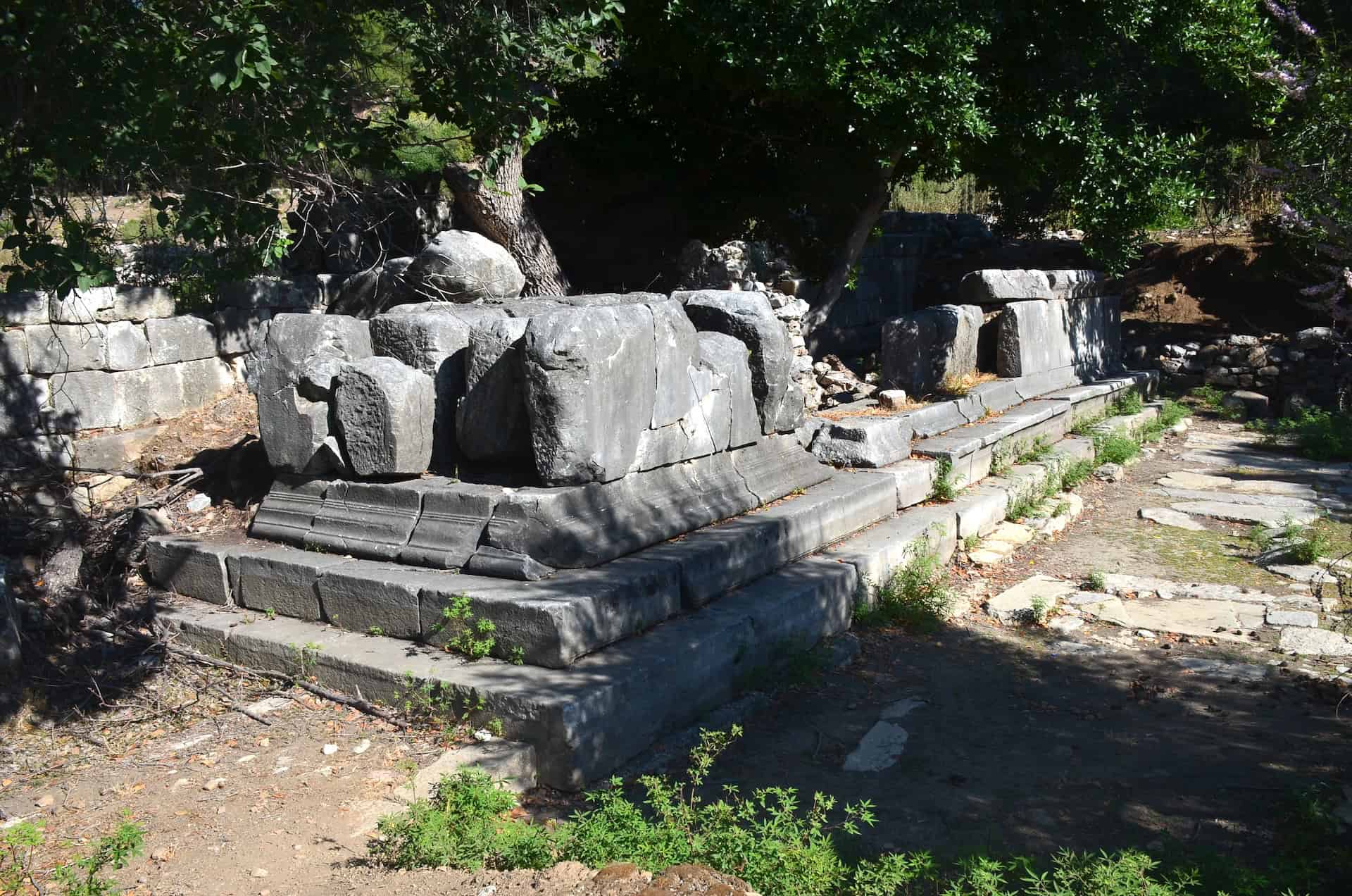 Monument of Glykinna (front) and Monument of Quintus Vedius Capito (rear) at Kaunos, Turkey