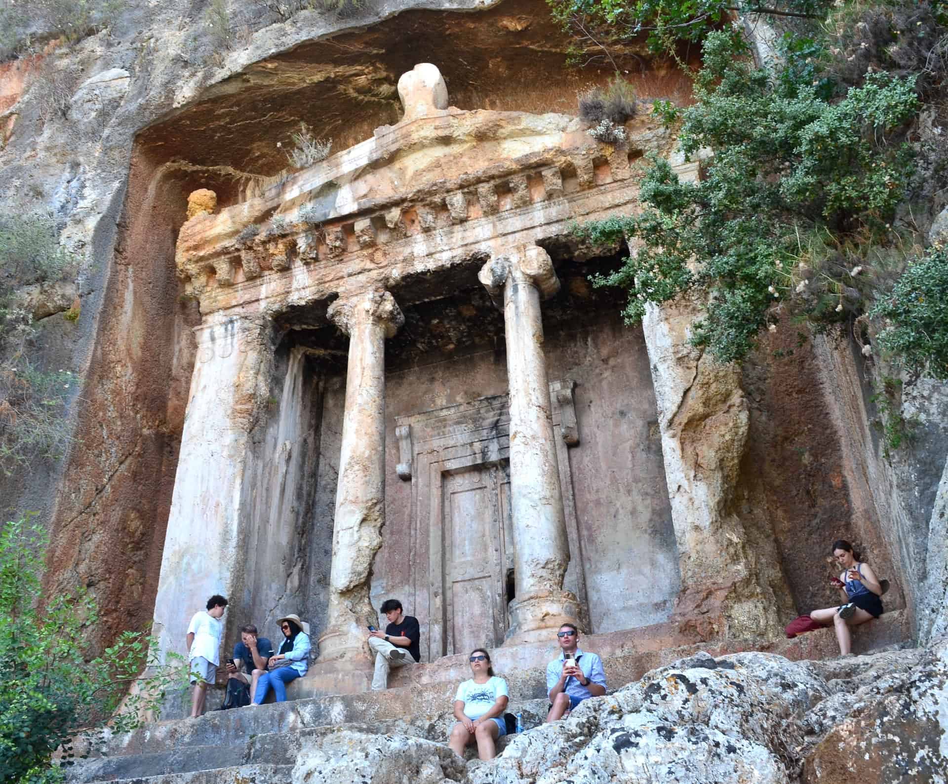 Tomb of Amyntas at the Amyntas Rock Tombs in Fethiye, Turkey