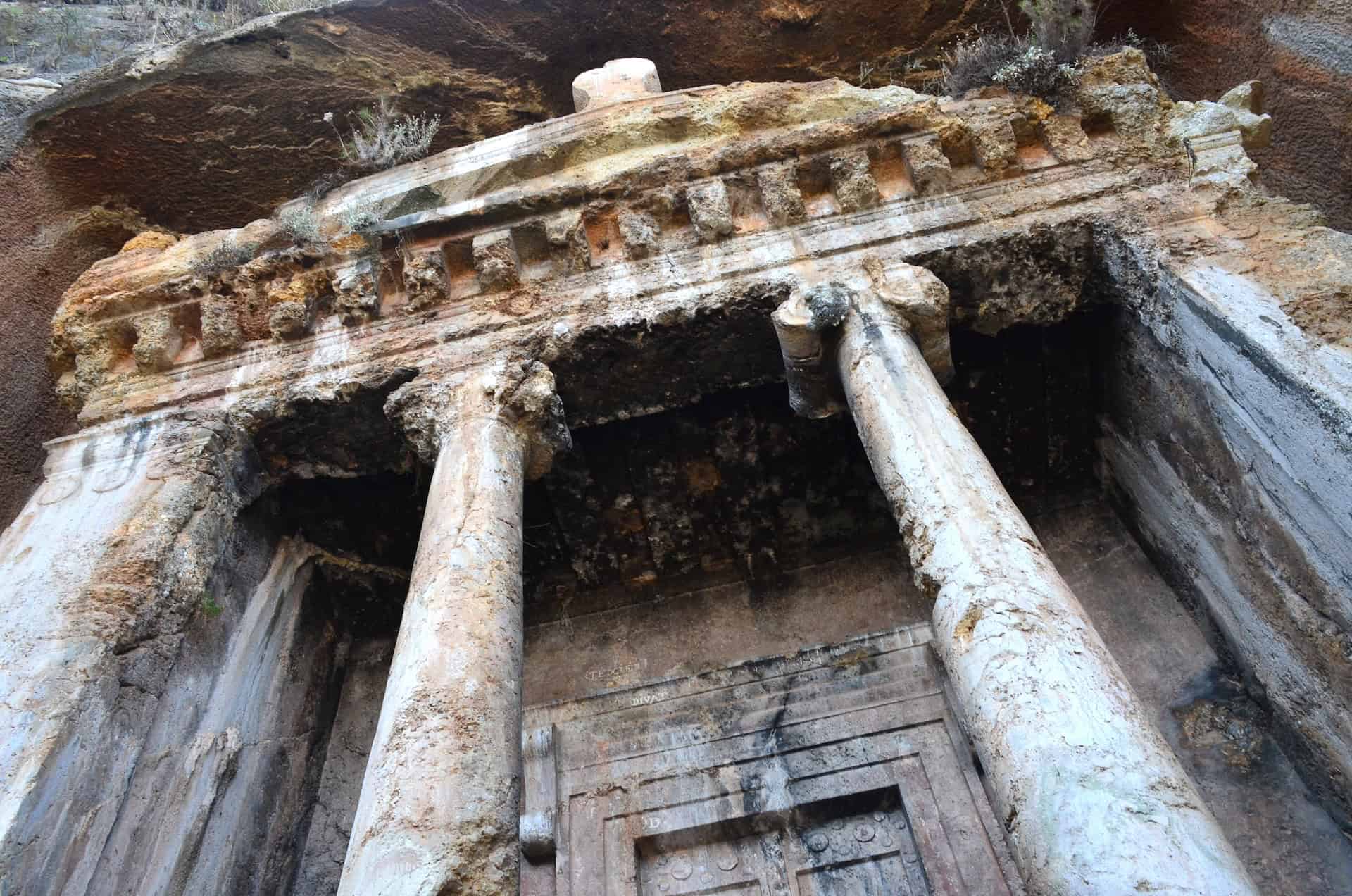 Tomb of Amyntas at the Amyntas Rock Tombs in Fethiye, Turkey