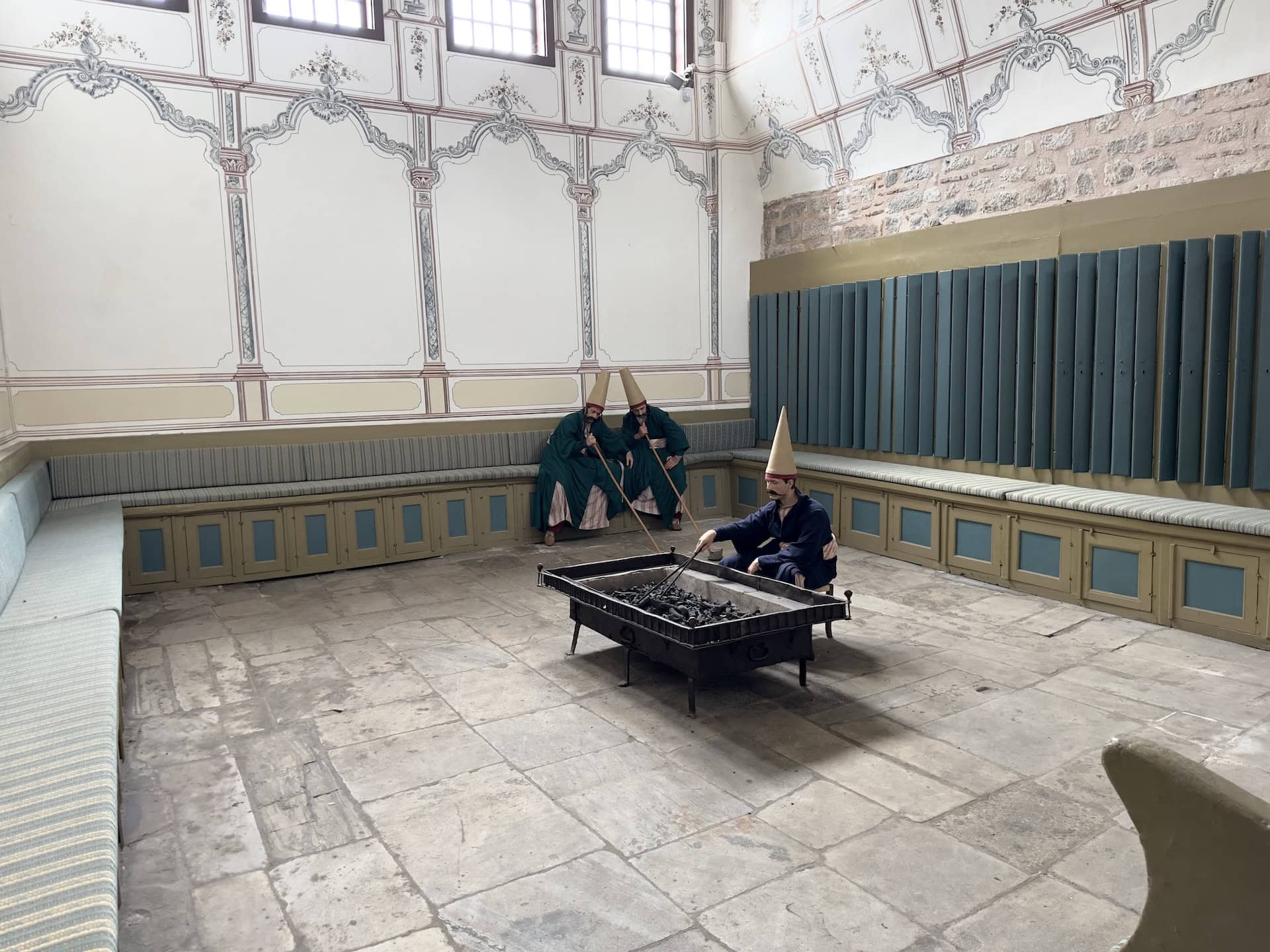 Pipe Room at the Dormitories of the Halberdiers with Tresses at the Imperial Harem at Topkapi Palace in Istanbul, Turkey