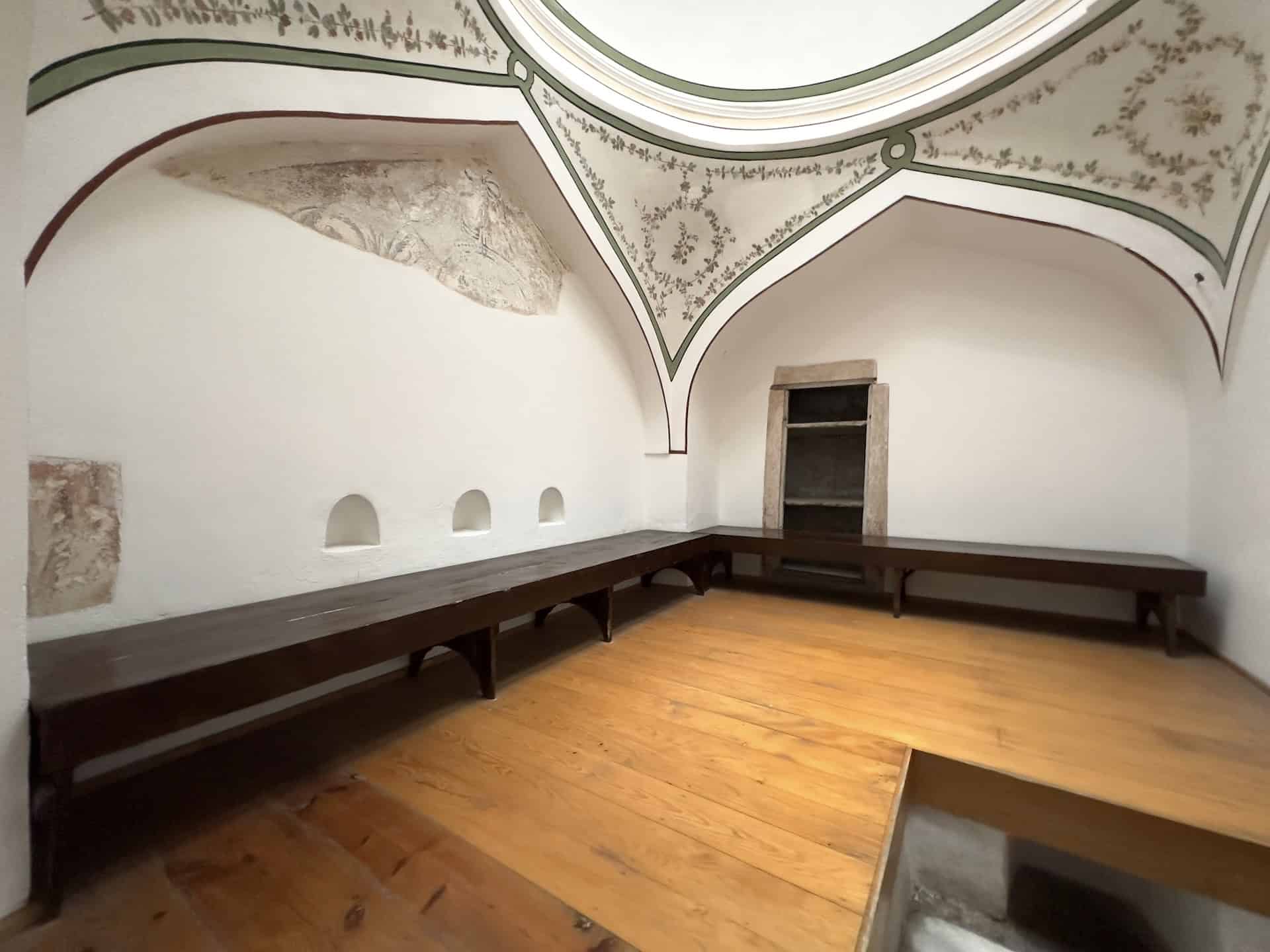 Hamam changing area at the Dormitories of the Halberdiers with Tresses at the Imperial Harem at Topkapi Palace in Istanbul, Turkey