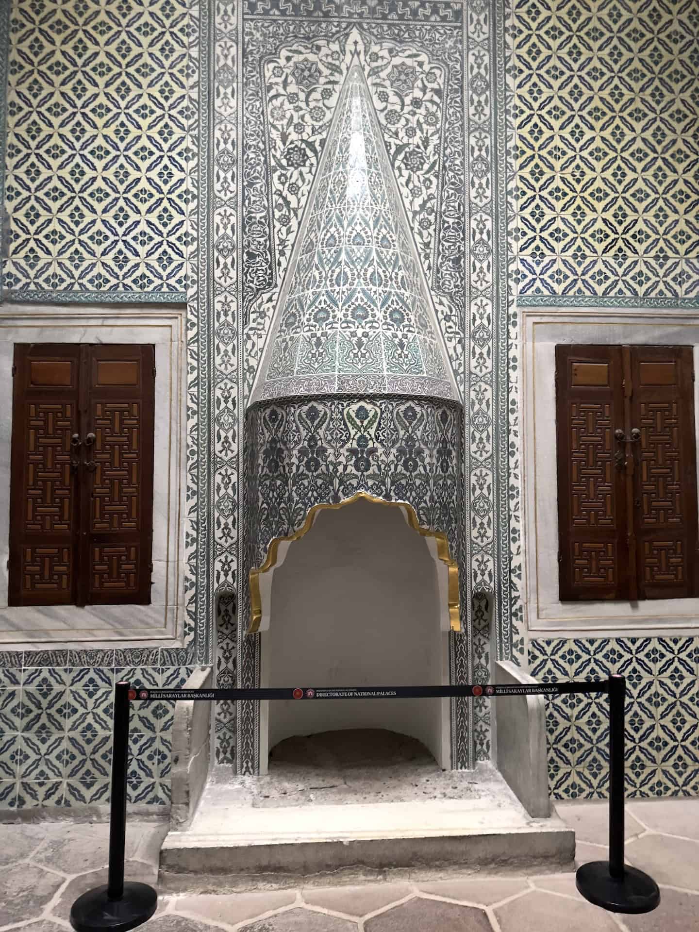 Fireplace in the Apartments of the Queen Mother in the Imperial Harem at Topkapi Palace in Istanbul, Turkey