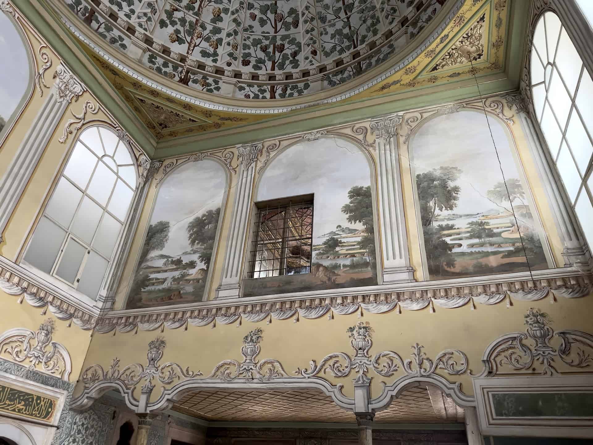 Frescoes in the Apartments of the Queen Mother in the Imperial Harem at Topkapi Palace in Istanbul, Turkey