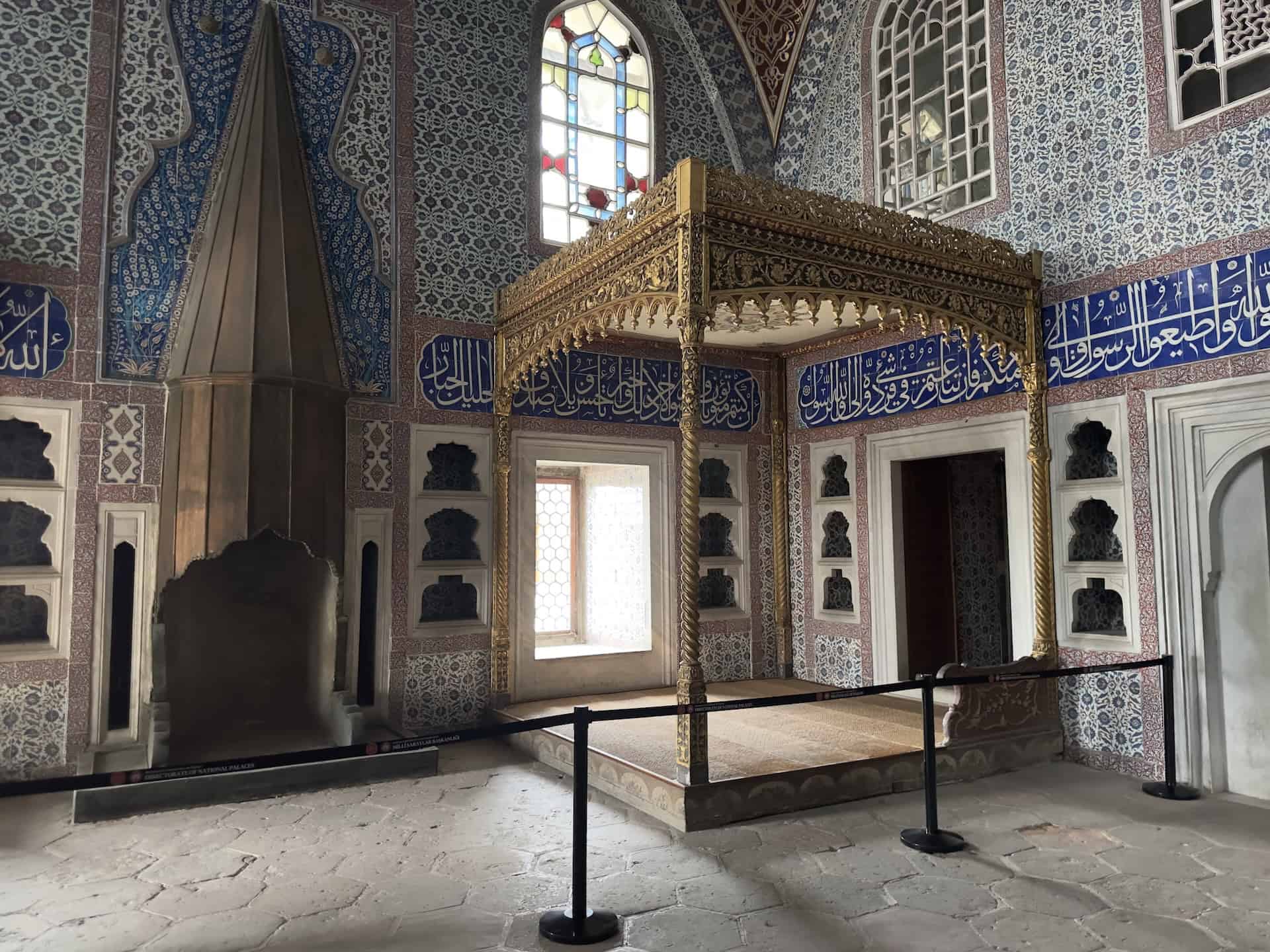 Gilded baldachin bed in the Privy Chamber of Murad III