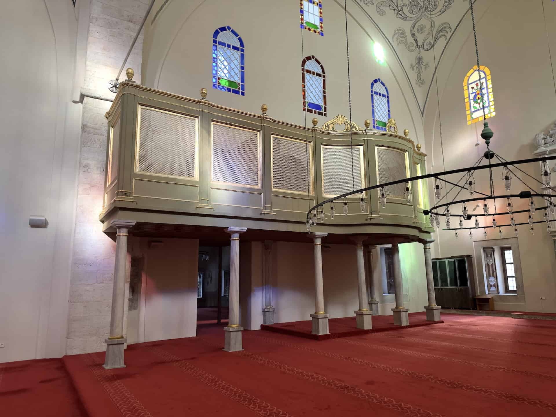 Sultan's loge of the Mahmud Pasha Mosque in Mahmutpaşa, Istanbul, Turkey