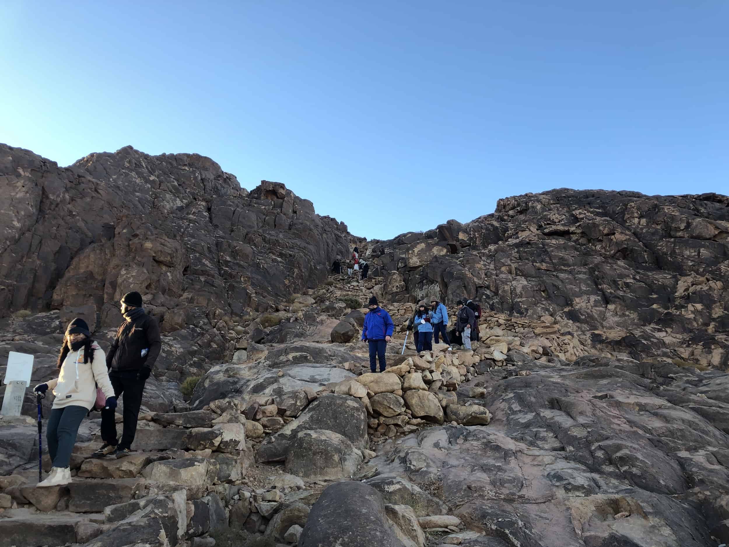 Steep section to the summit of Mount Sinai in Egypt
