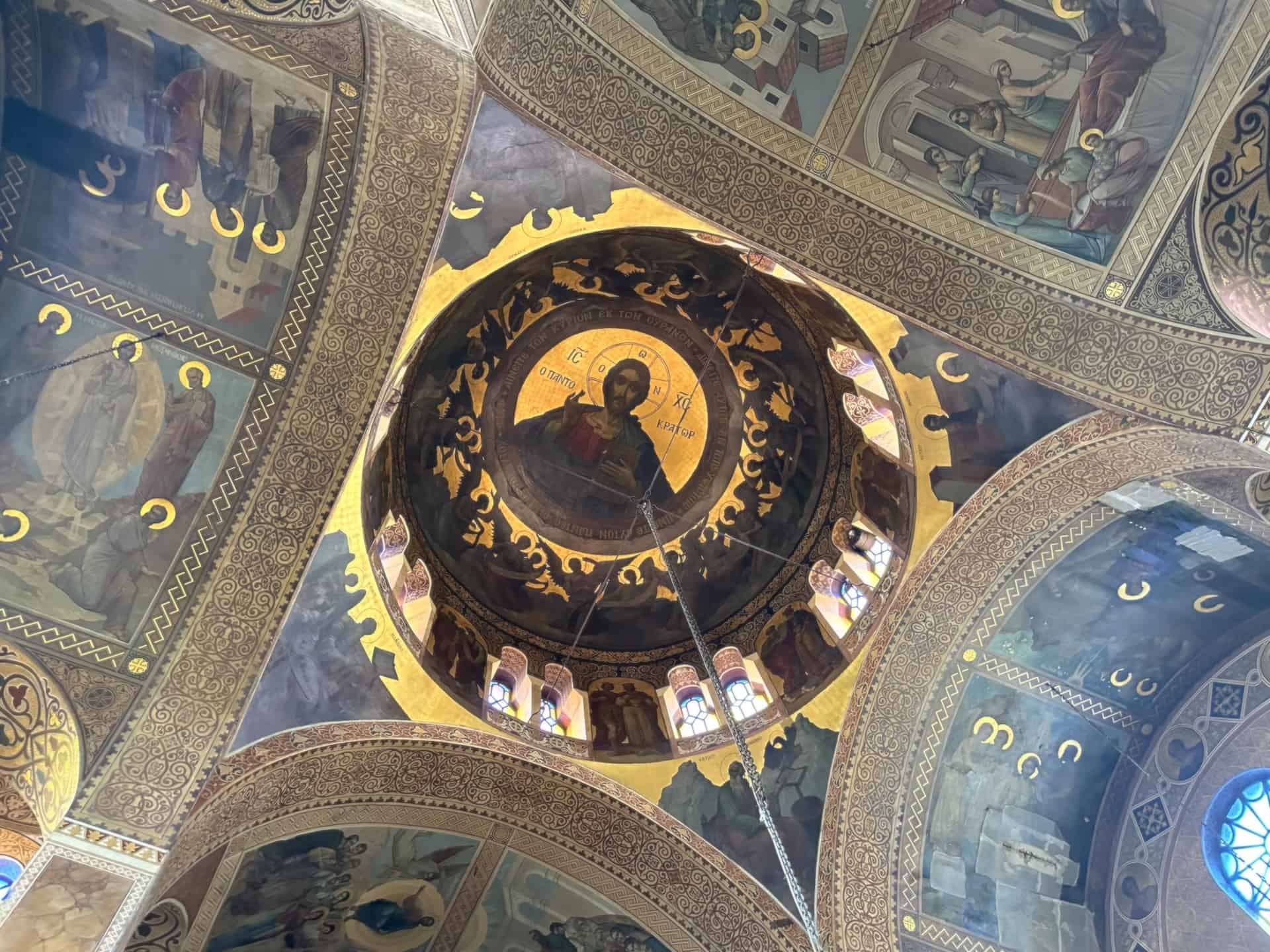 Dome of the Church of Saint Marina in Thiseio, Athens, Greece
