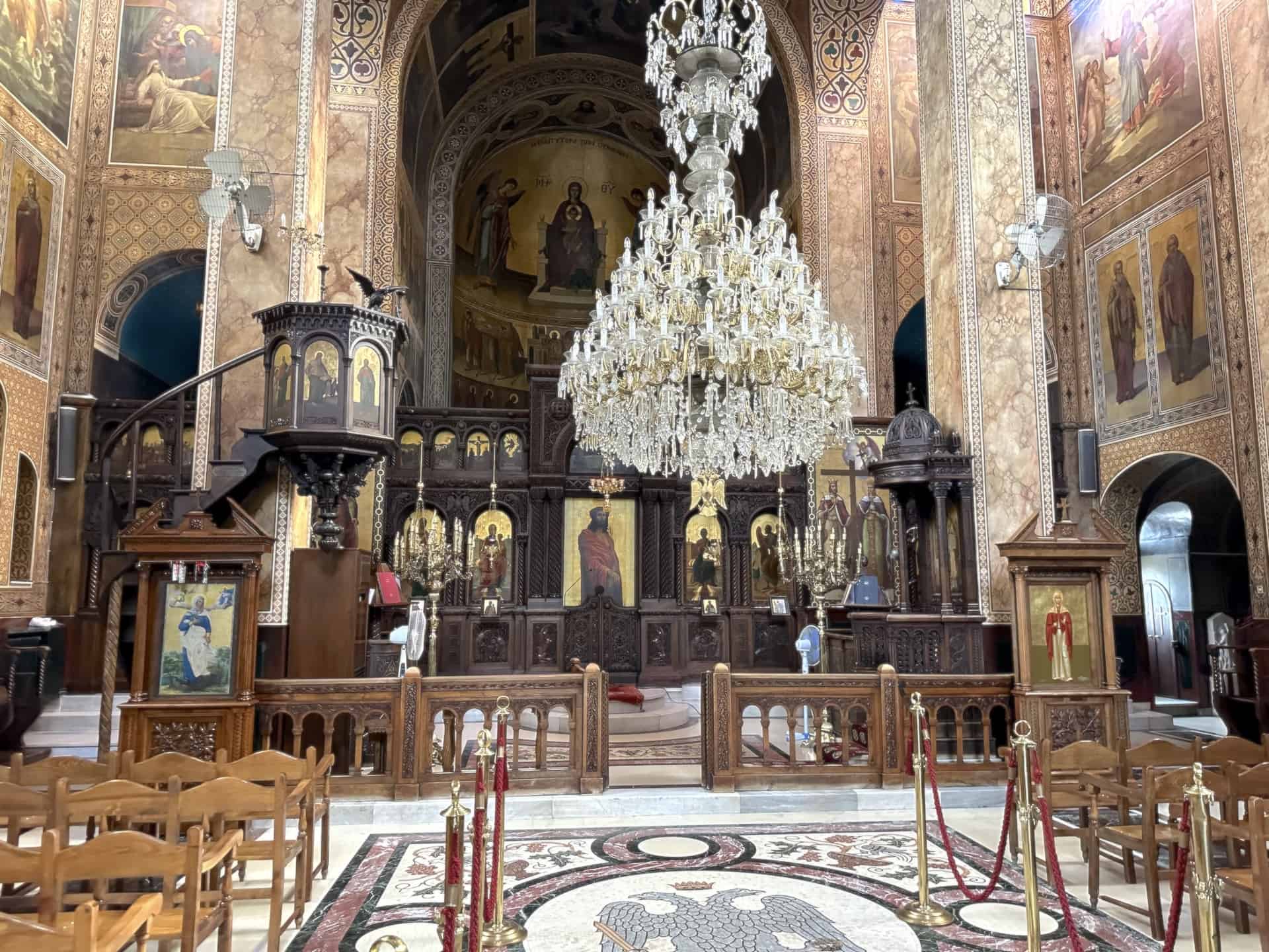 Nave at the Church of Saint Marina in Thiseio, Athens, Greece