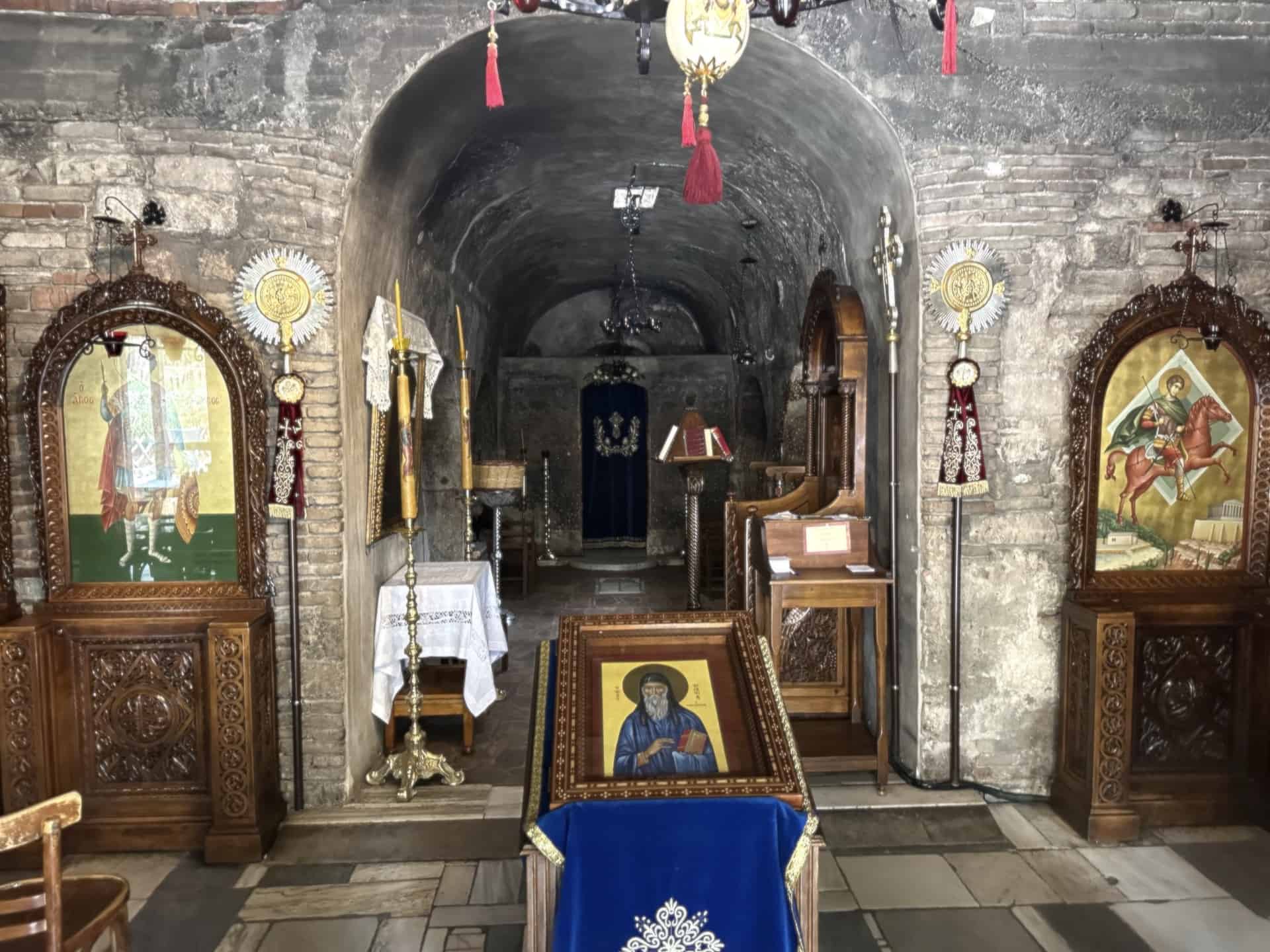 Nave of the Church of Saint Demetrios Loumbardiaris in the Western Hills of Athens, Greece