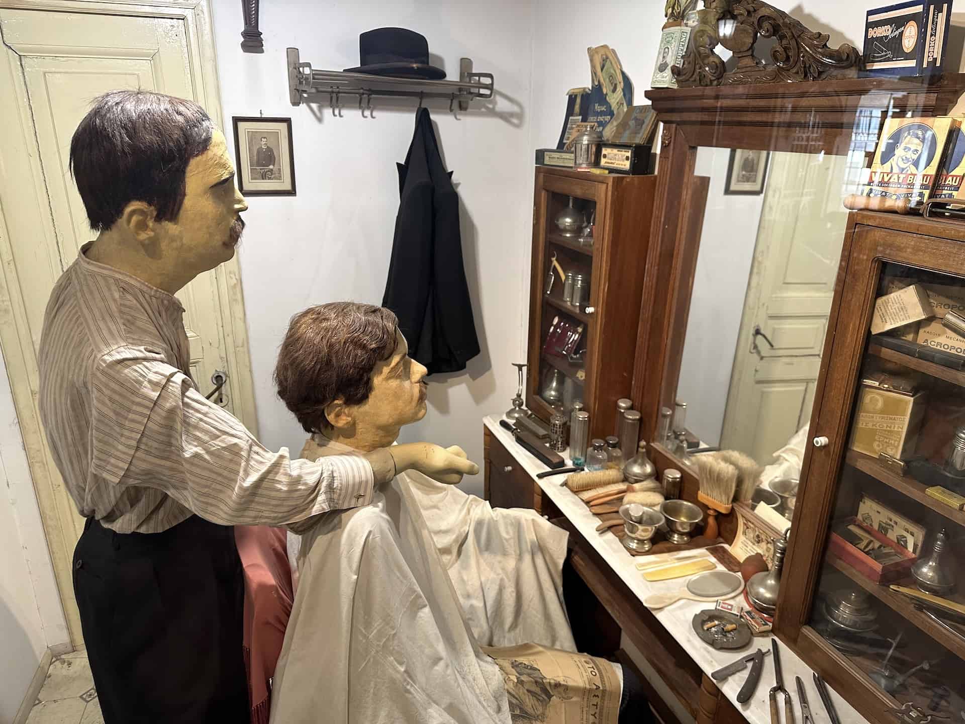 Barber at the Melina Mercouri Cultural Centre in Thiseio, Athens, Greece