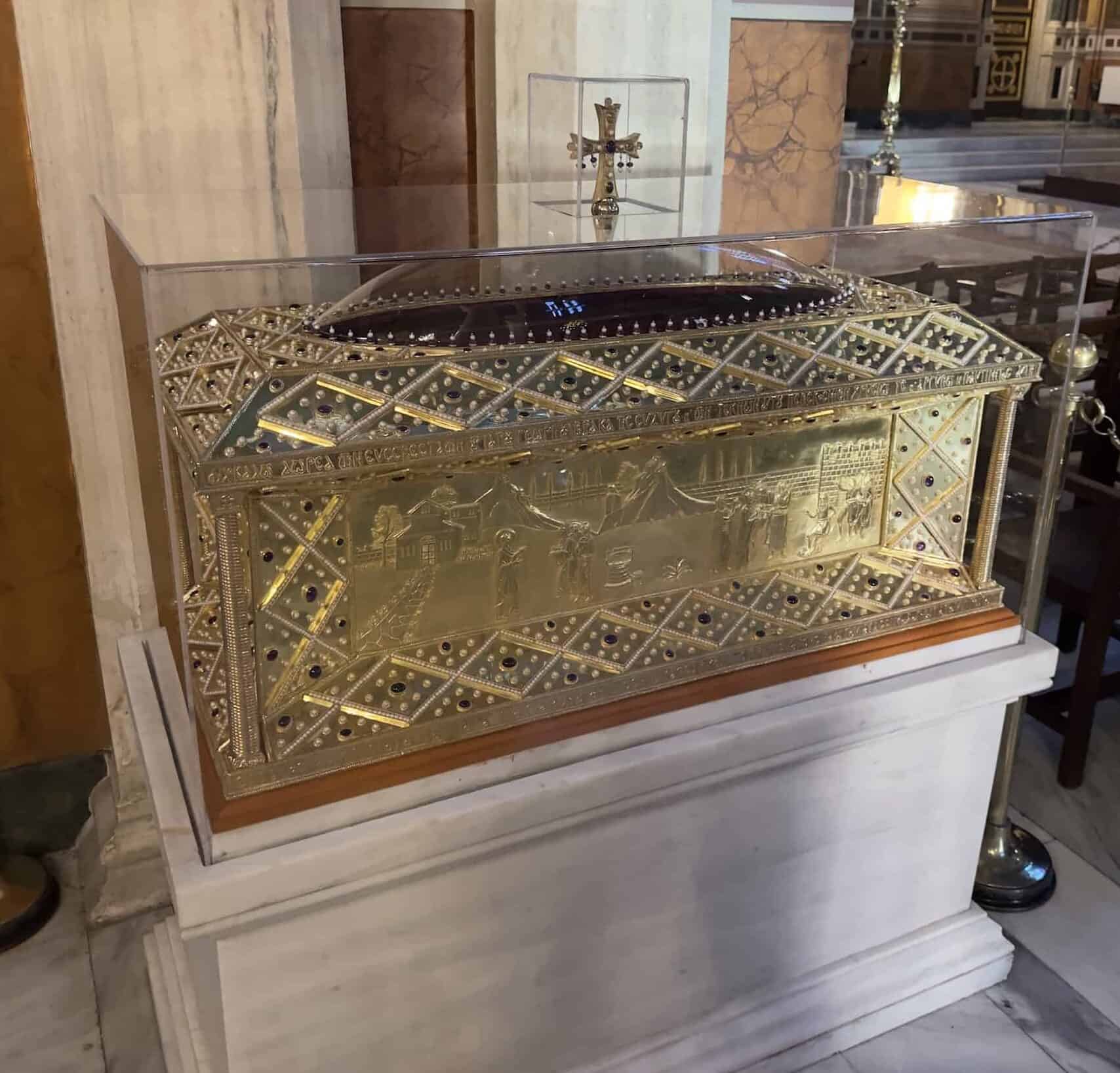 Relics of Saint Philothei at the Metropolitan Cathedral of Athens in Monastiraki, Athens, Greece