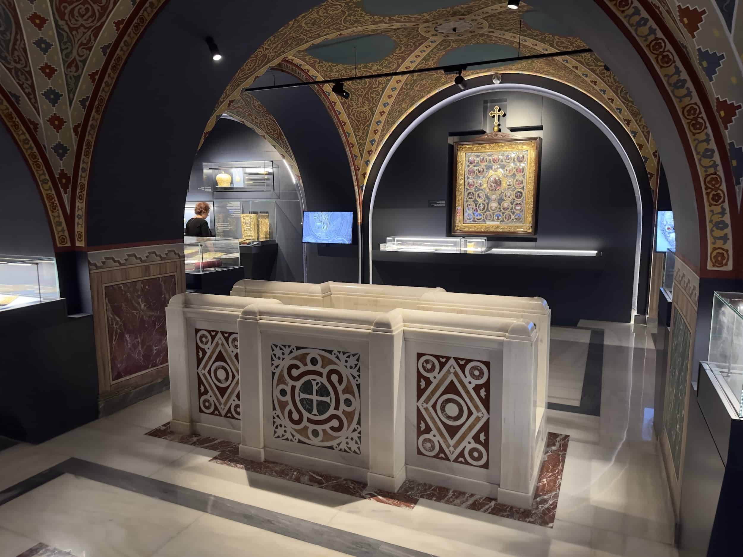 Baptismal font at the Metropolitan Cathedral Museum at the Metropolitan Cathedral of Athens, Greece