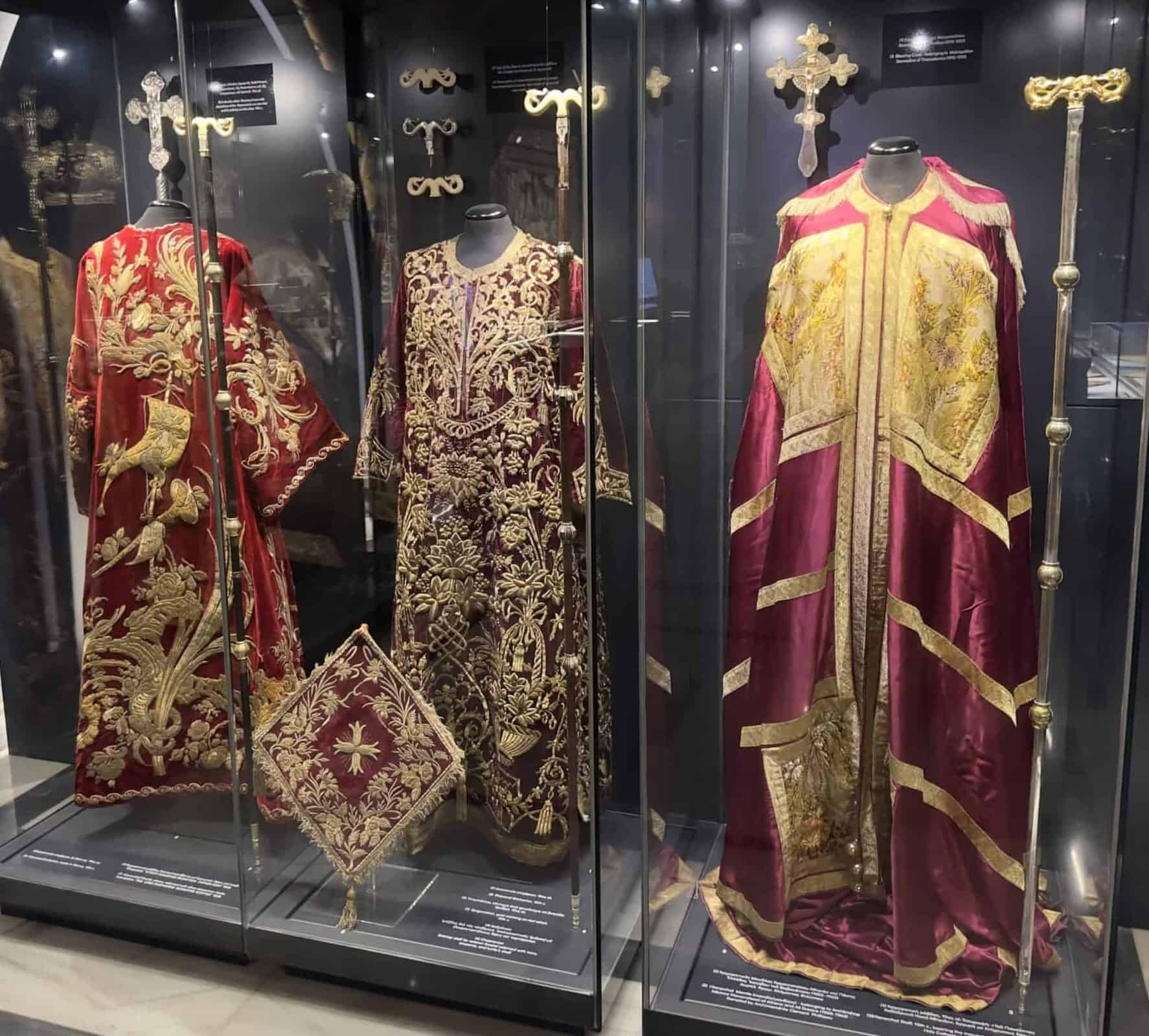 Vestments at the Metropolitan Cathedral Museum at the Metropolitan Cathedral of Athens, Greece