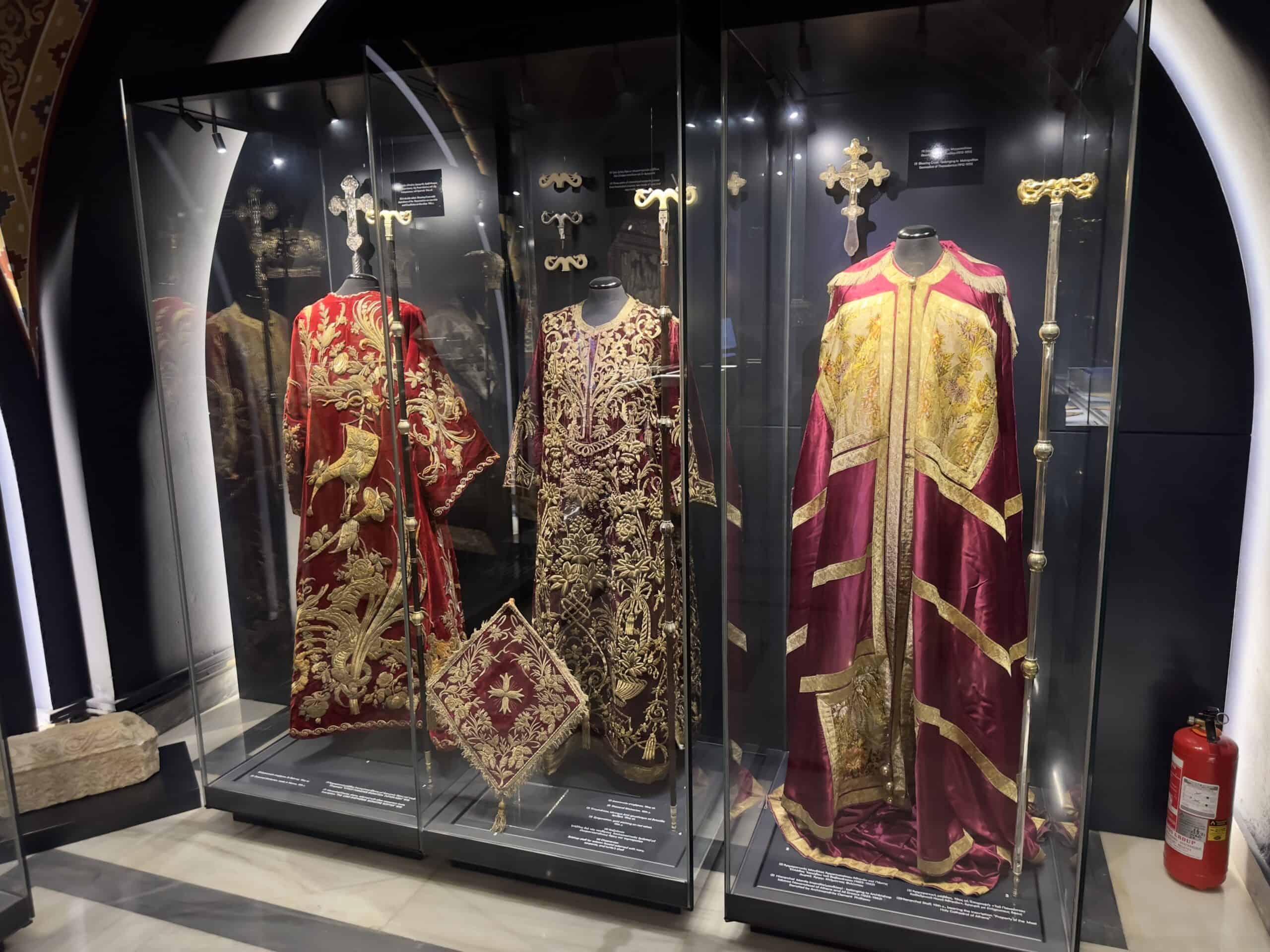 Vestments at the Metropolitan Cathedral Museum at the Metropolitan Cathedral of Athens, Greece