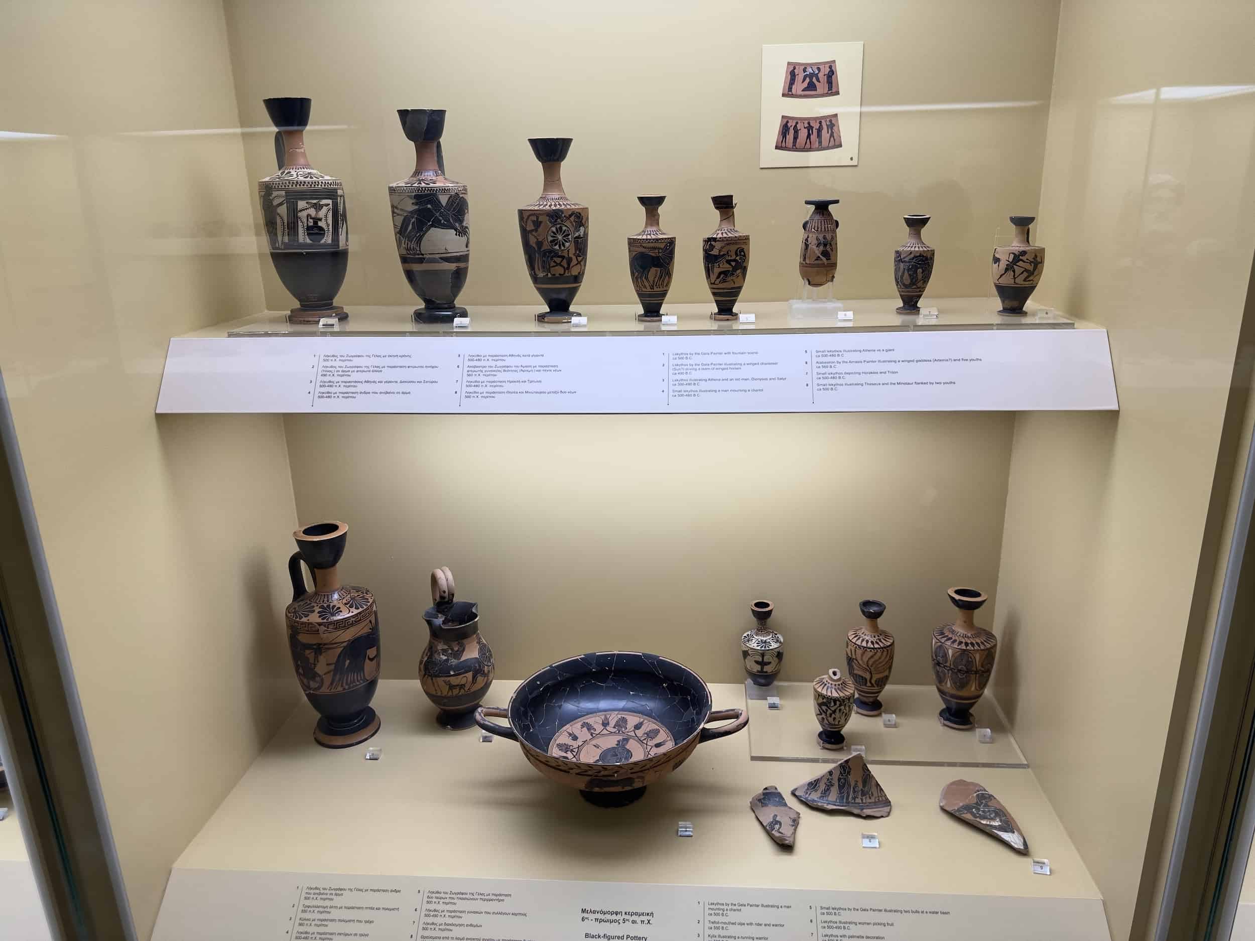Black-figured pottery from the 6th and 5th centuries BC