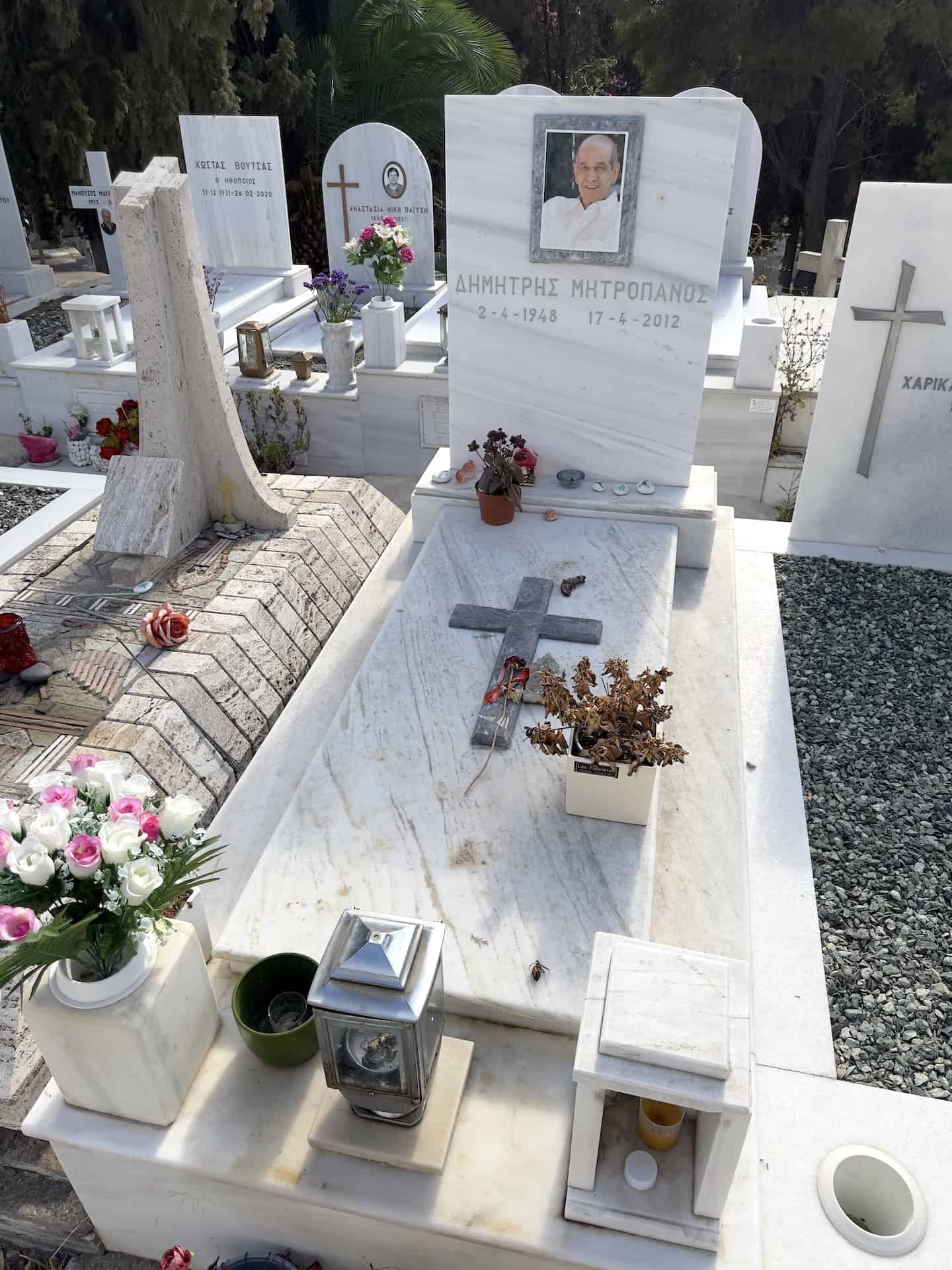 Dimitris Mitropanos at the First Cemetery of Athens, Greece