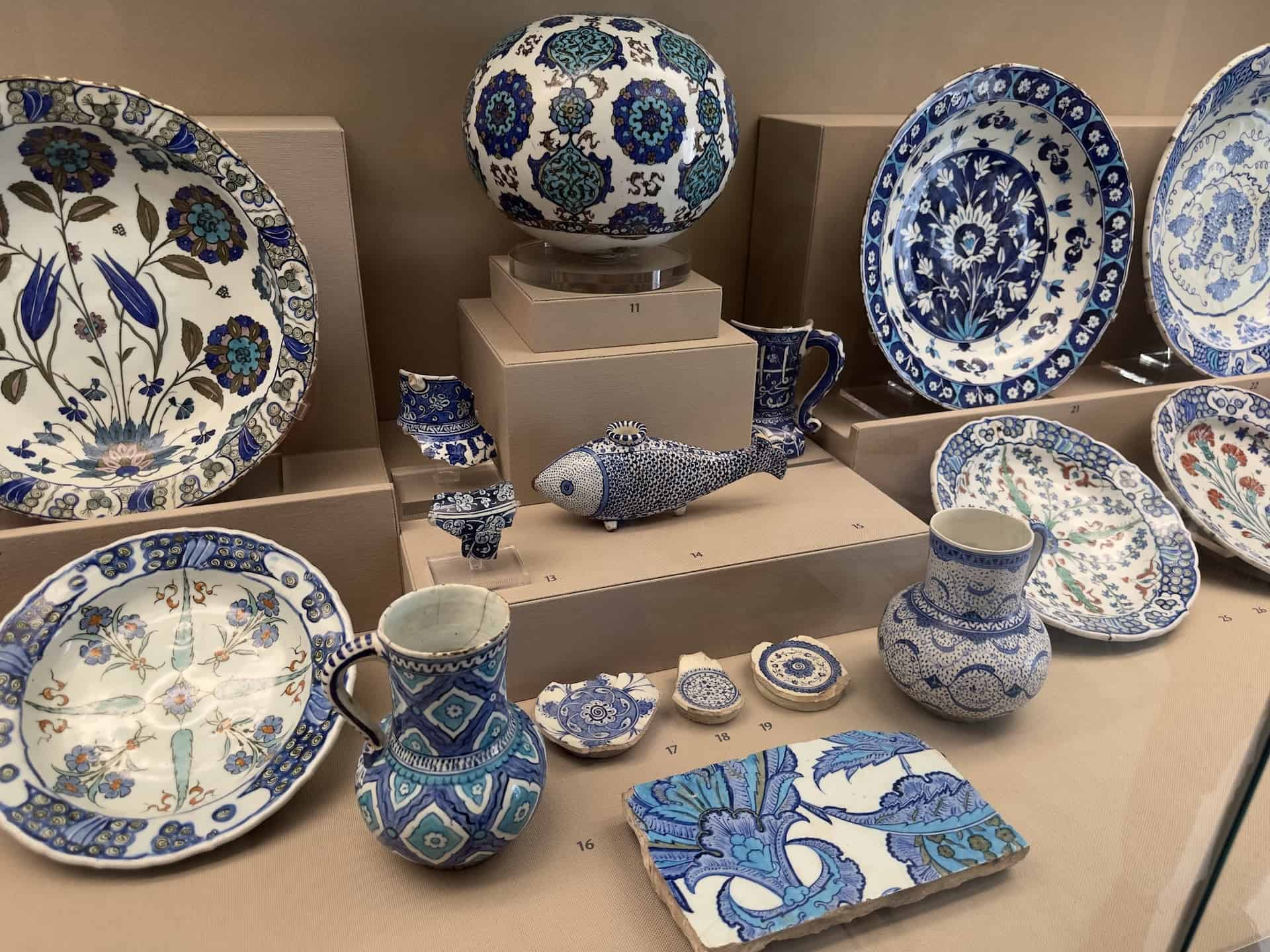 Ottoman ceramic ware; late 15th-16th century at the Benaki Museum of Islamic Art in Athens, Greece