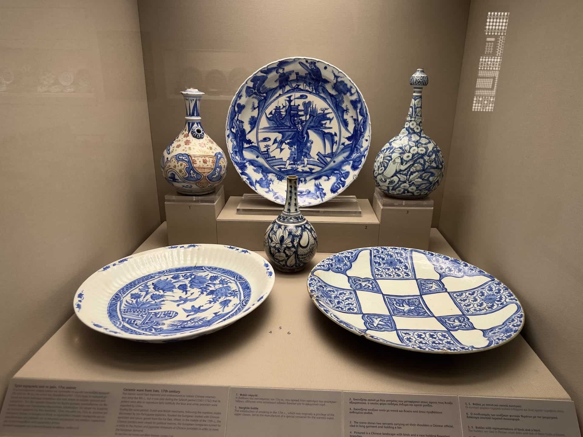 Ceramic ware from Iran; 17th century at the Benaki Museum of Islamic Art in Athens, Greece