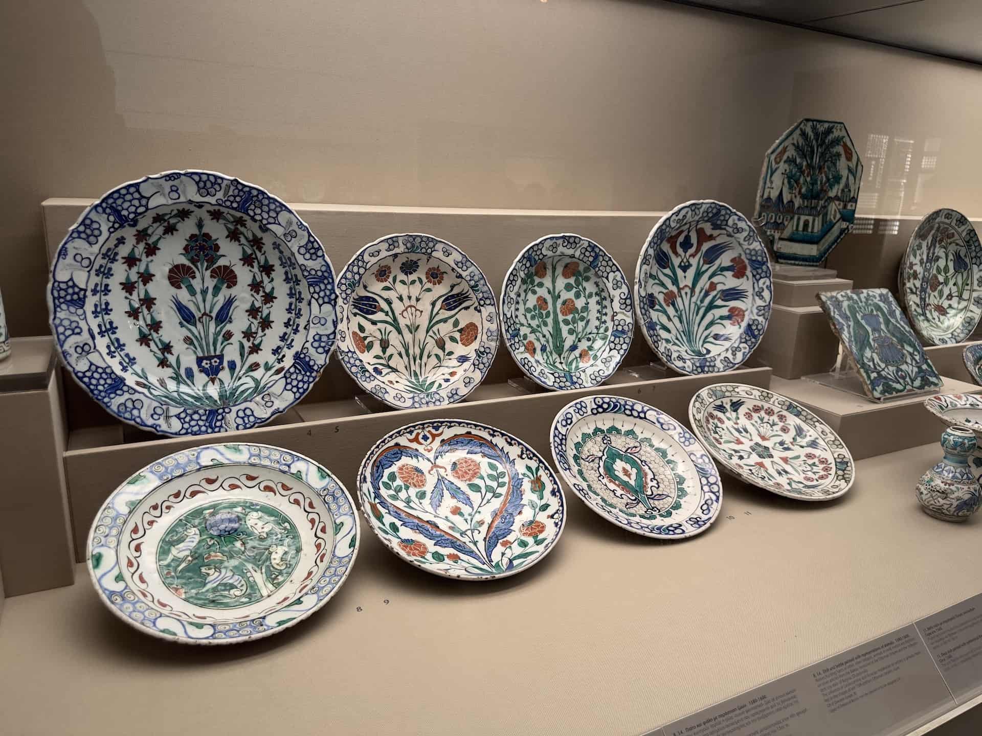 Ottoman ceramic ware; 16th-17th century at the Benaki Museum of Islamic Art in Athens, Greece