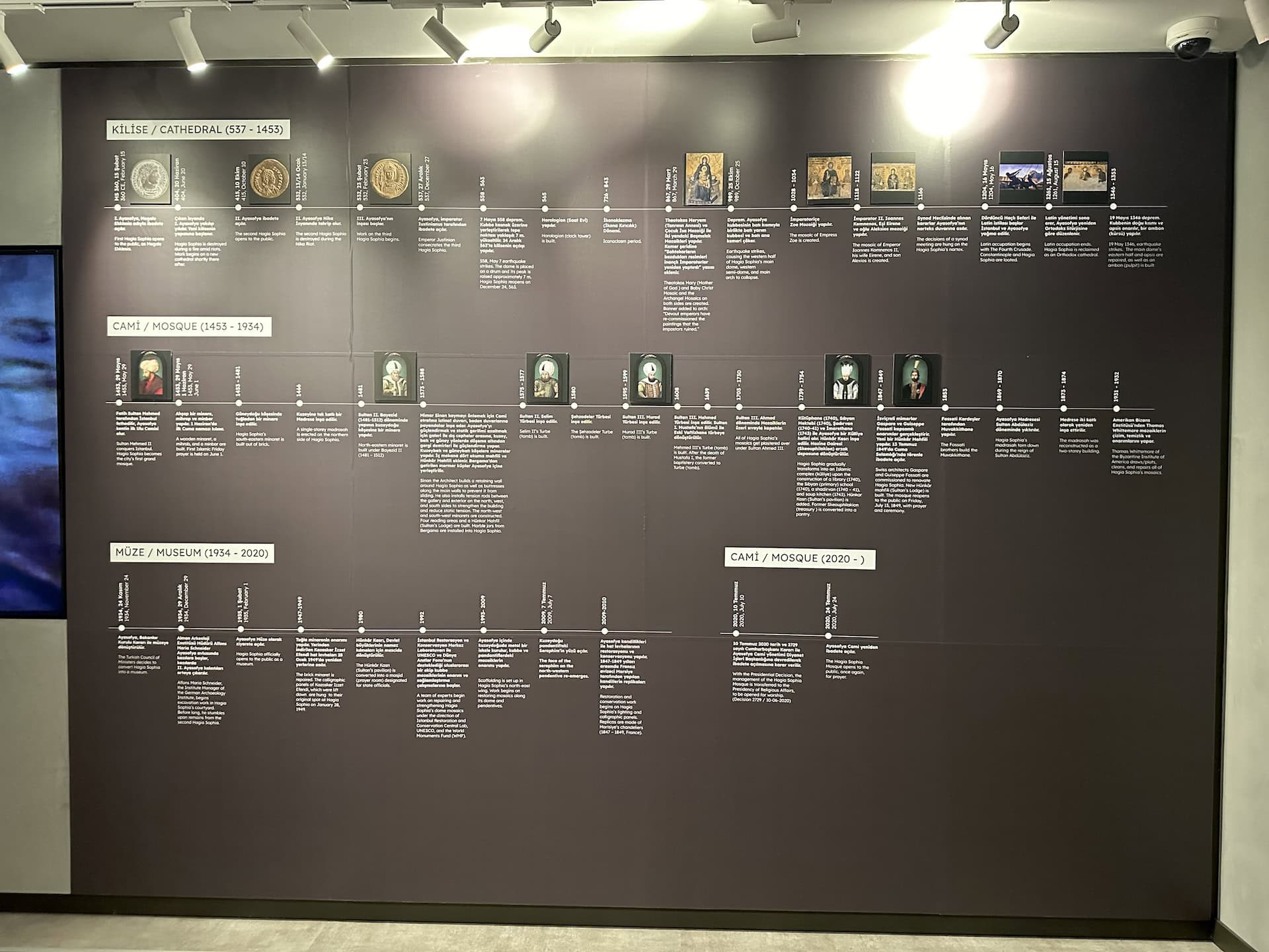 Timeline of Hagia Sophia at the Hagia Sophia Experience