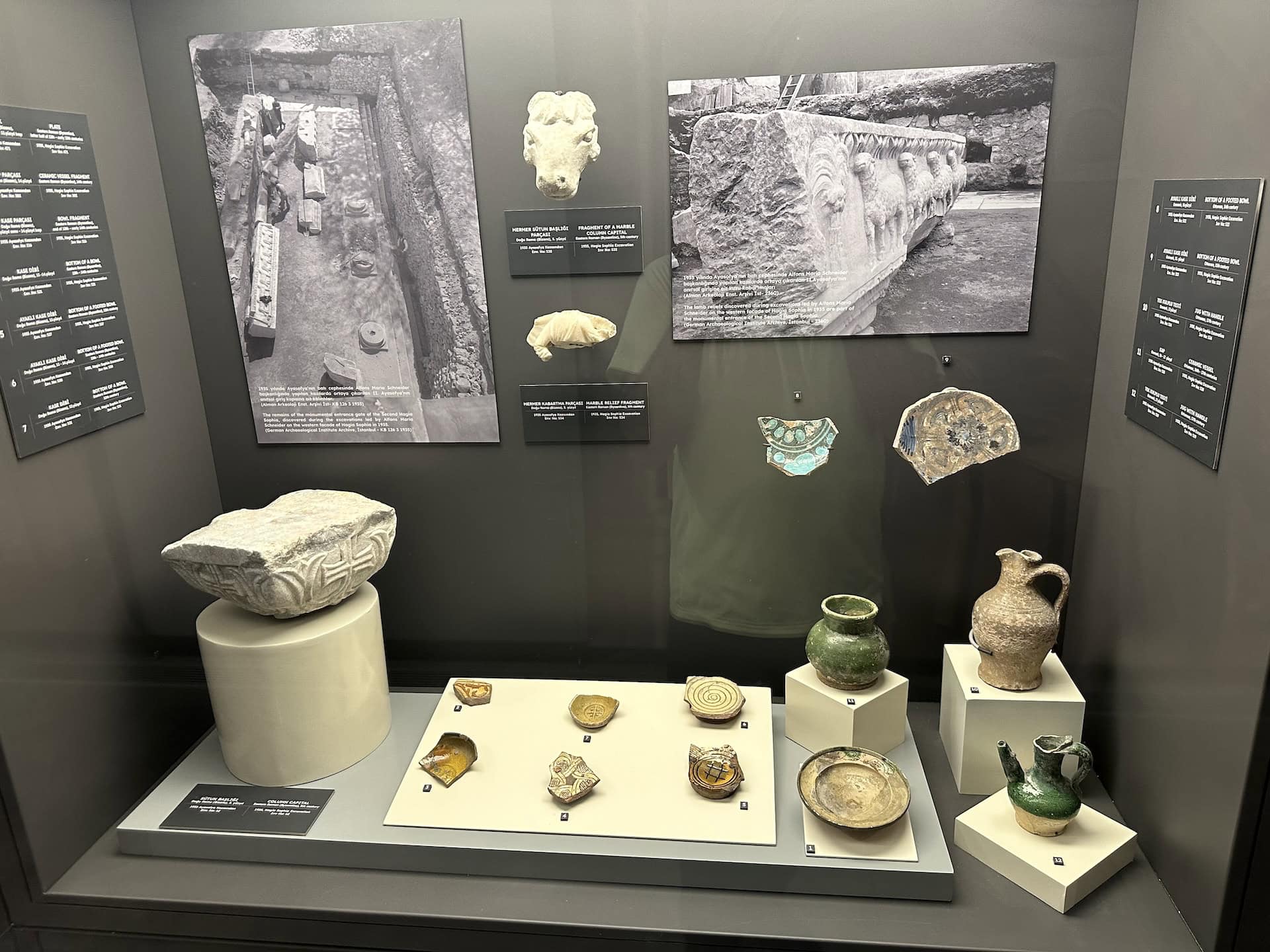 Fragments found during excavations in 1935 at the Hagia Sophia Experience on the Hippodrome of Constantinople in Istanbul, Turkey