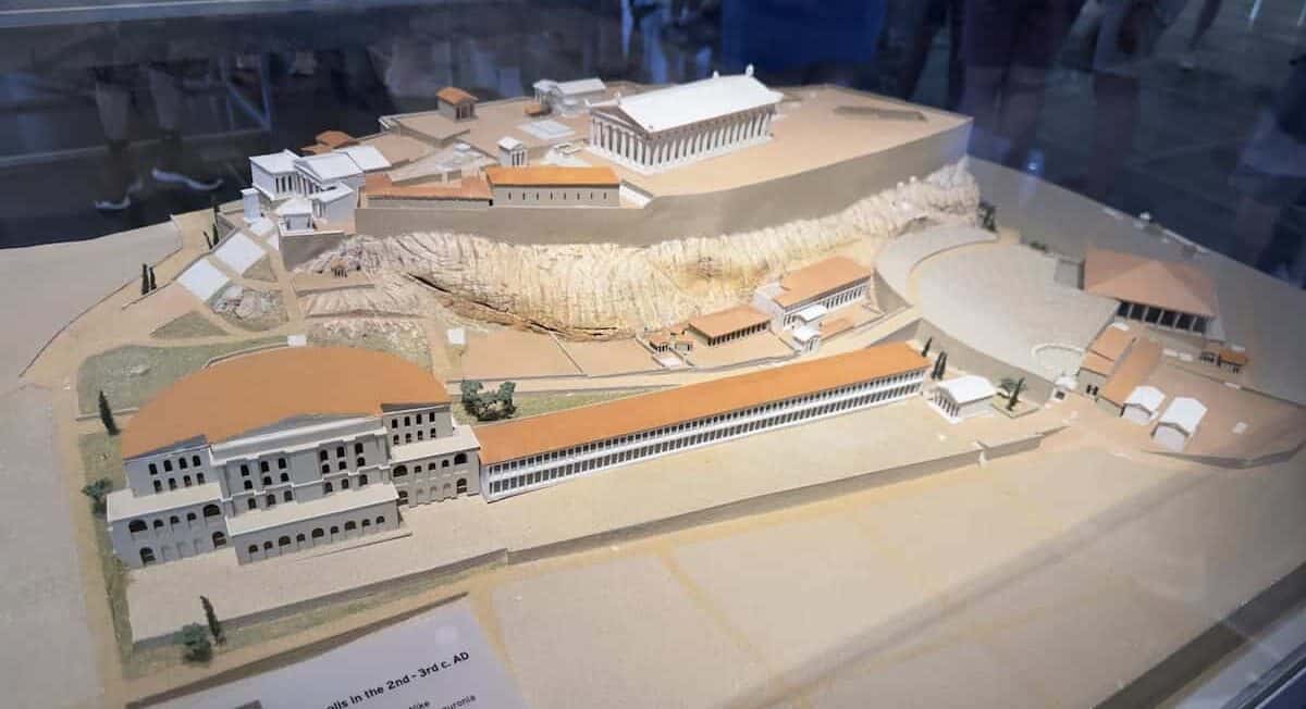 Acropolis in the 2nd to 3rd century at the Acropolis Museum in Athens, Greece