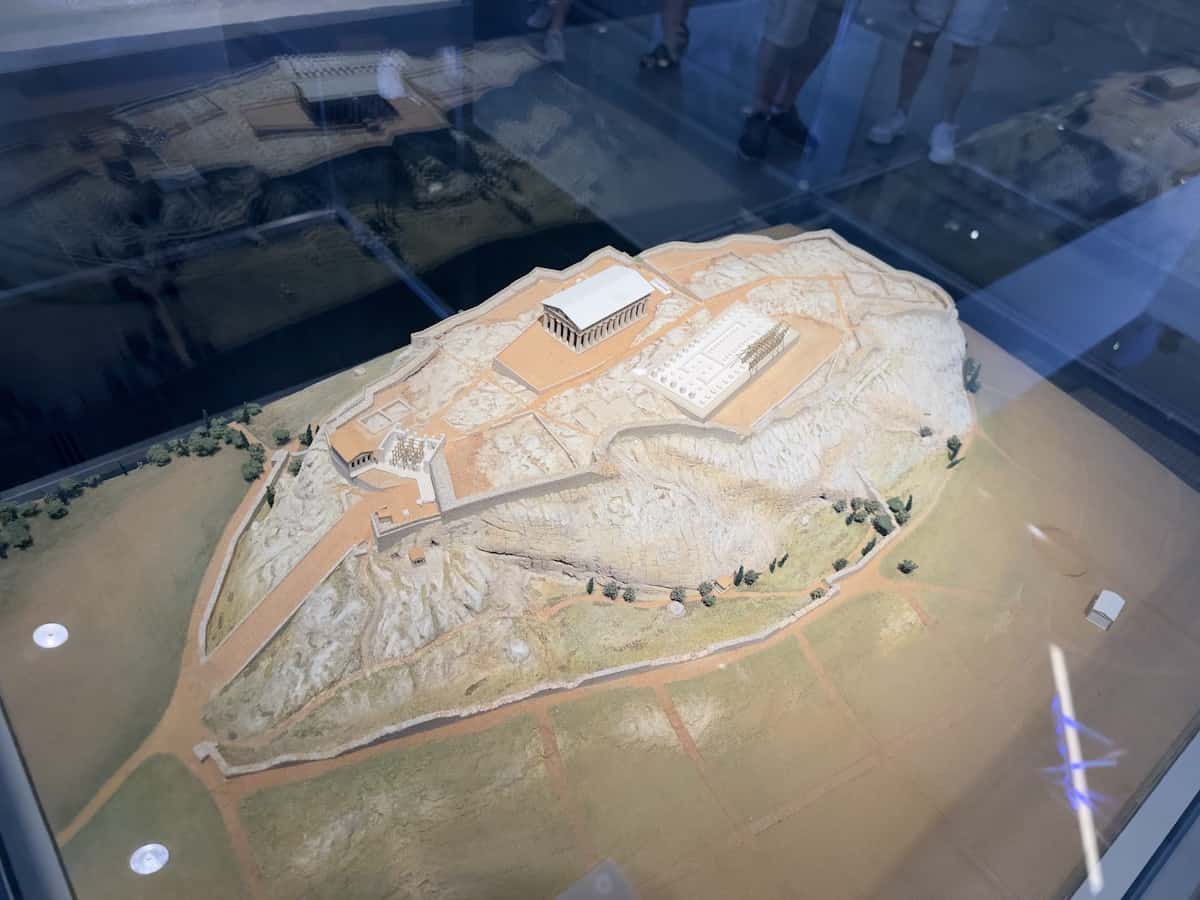Acropolis in 480 BC, on the eve of the Persian invasion at the Acropolis Museum in Athens, Greece