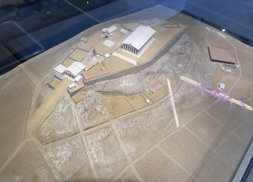 Acropolis in the 5th century BC at the Acropolis Museum in Athens, Greece