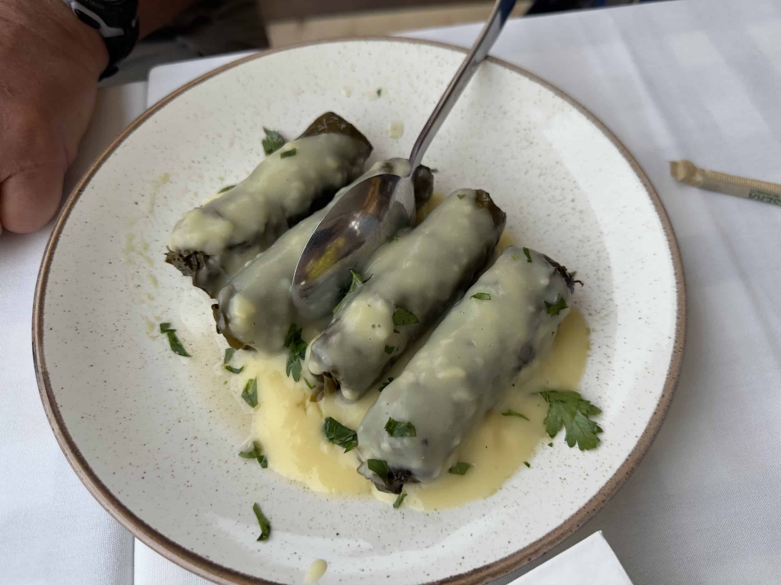 Dolmades at Stamatopoulos Taverna in Plaka, Athens, Greece