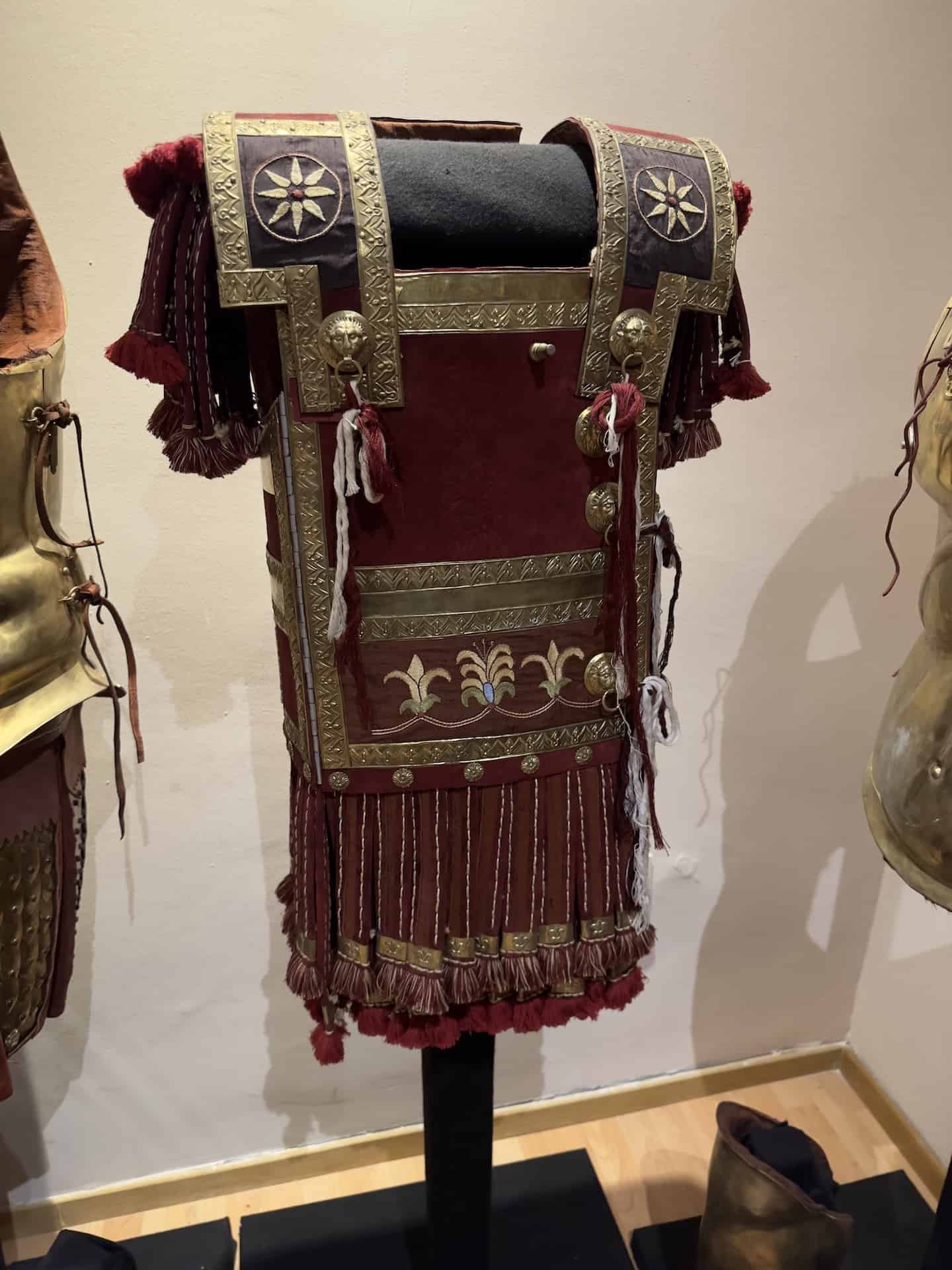 Cuirass of Phillip Il of Macedon, 4th century BC at the Museum of Ancient Greek Technology in Athens, Greece