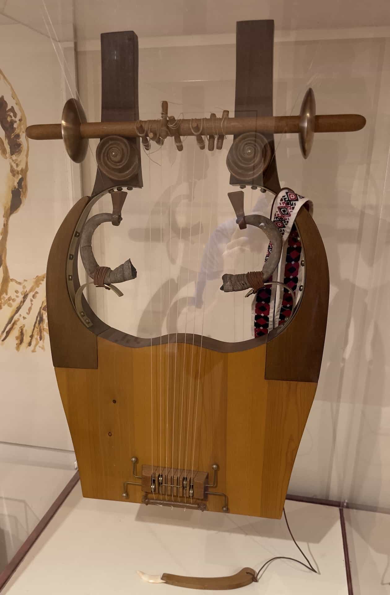 Kithara (guitar of Apollo) at the Museum of Ancient Greek Technology in Athens, Greece