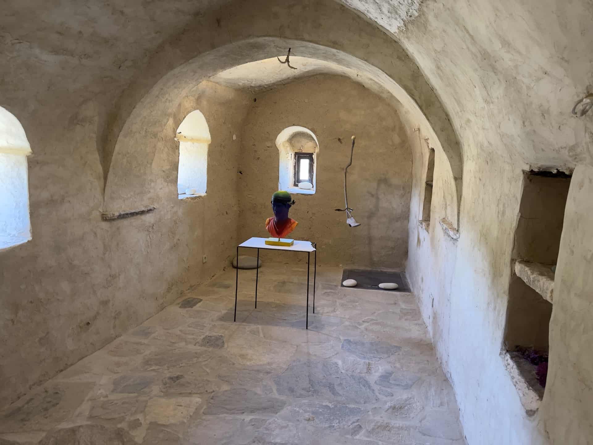 Corner cell on the first floor of the Bazeos Tower in Naxos, Greece