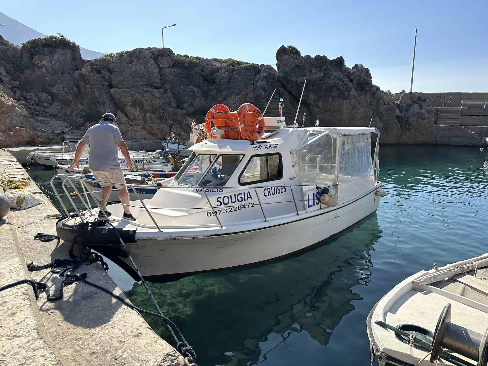 Our boat in Sougia, Crete