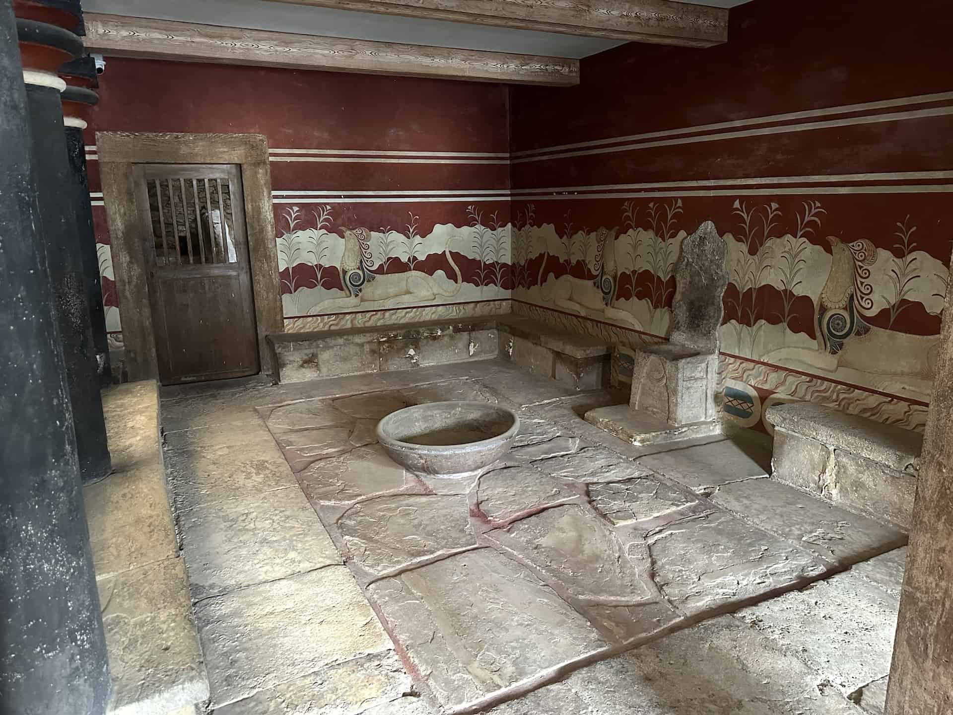 Main room of the Throne Room at Knossos, Crete, Greece