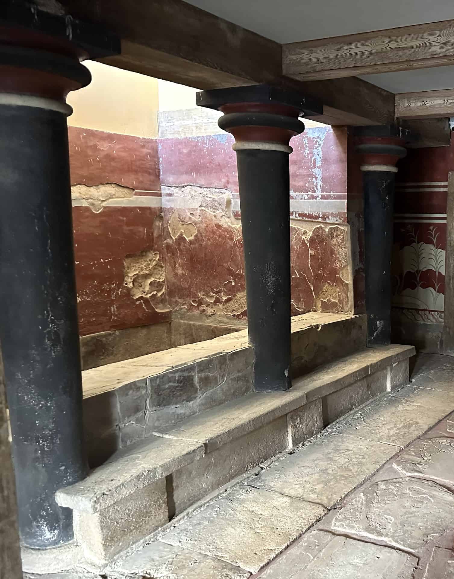 Columns in the main room of the Throne Room
