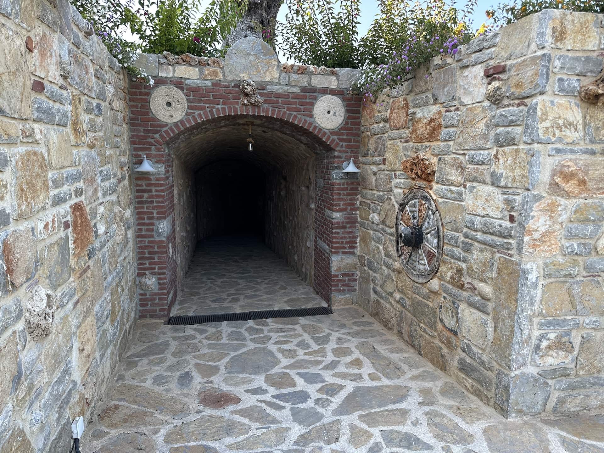 Tunnel to the guest house at Datça Vineyard