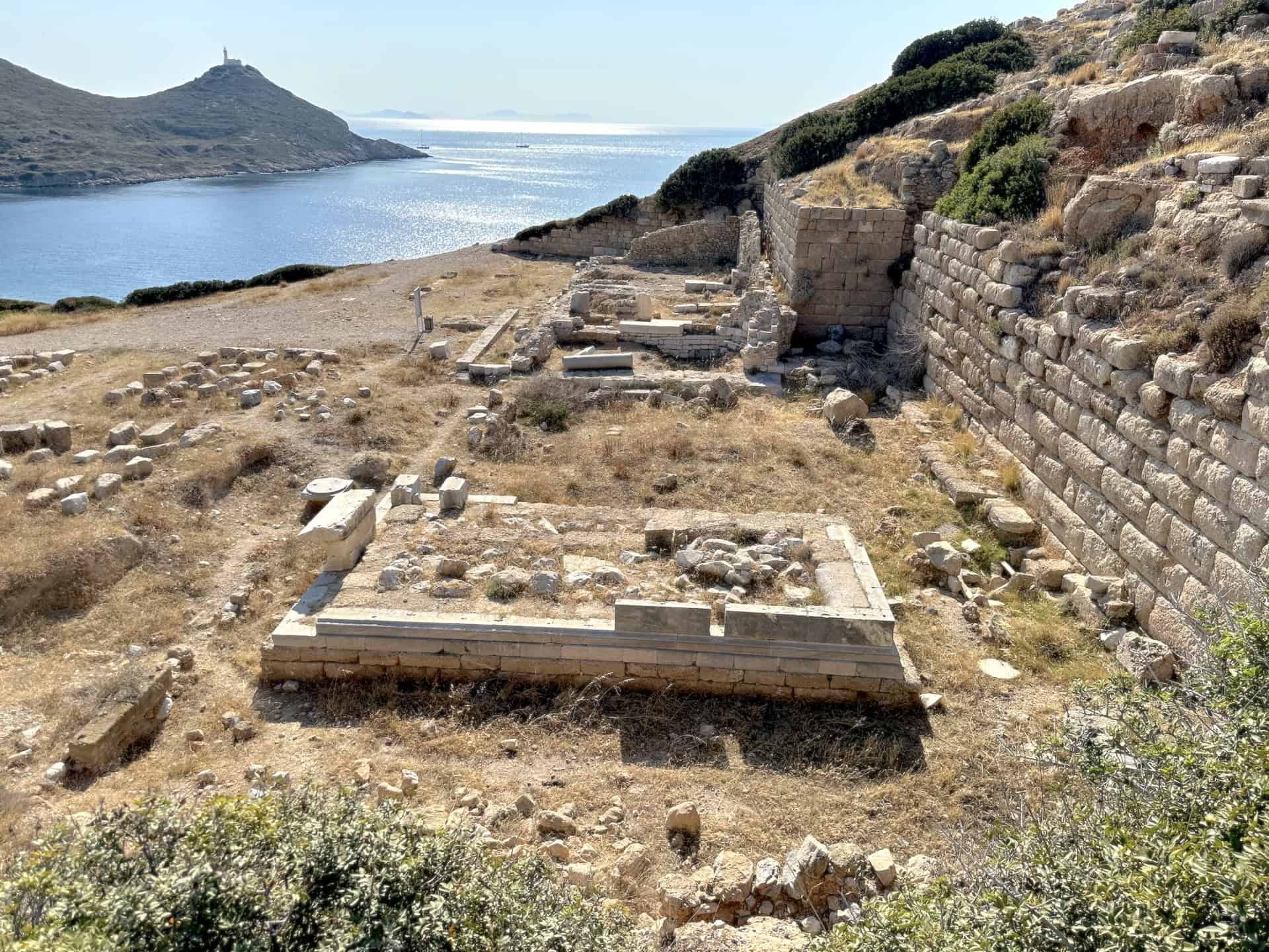 Temple of Apollo (rear) and altar (front) at Knidos on Datça Peninsula, Turkey