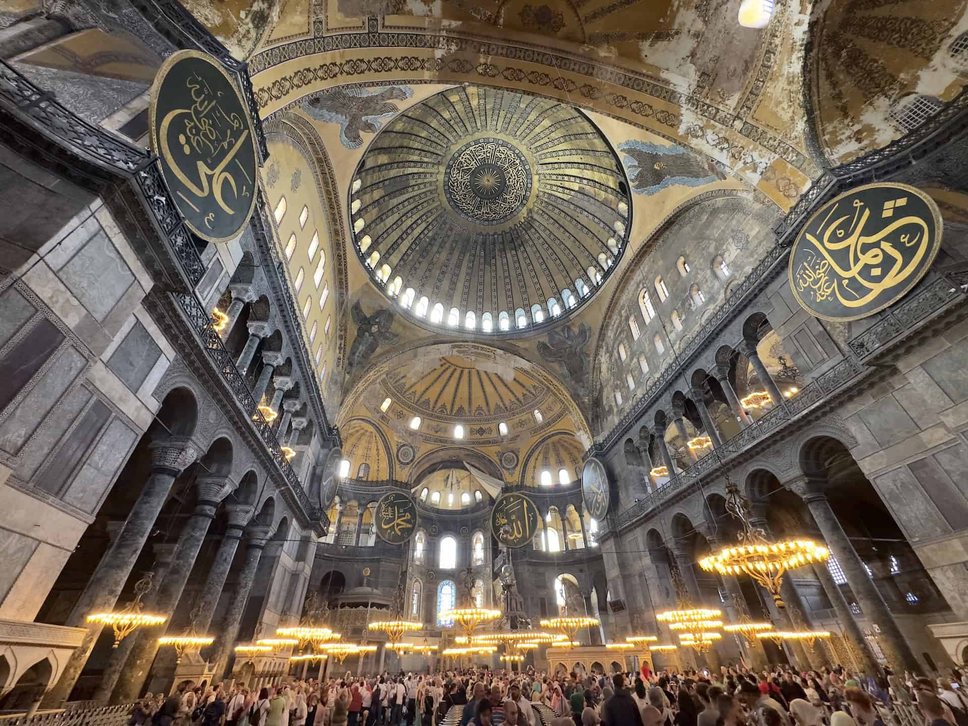 Nave at Hagia Sophia in Istanbul, Turkey