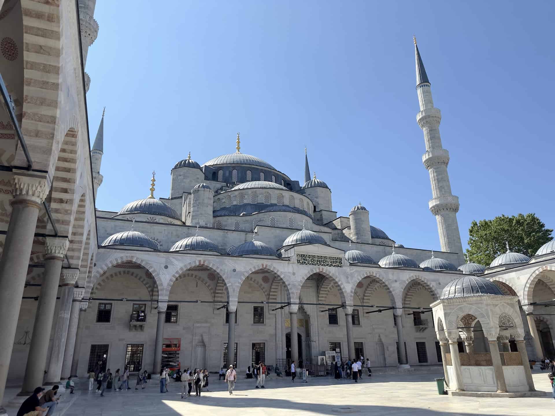 Courtyard of the Blue Mosque in Istanbul, Turkey
