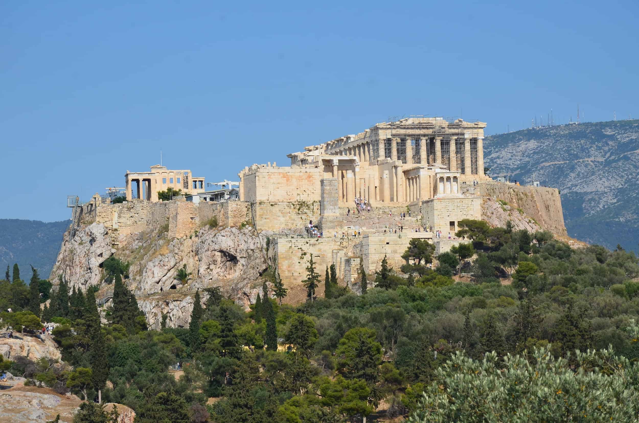 Acropolis from the Hill of the Nymphs in Athens, Greece